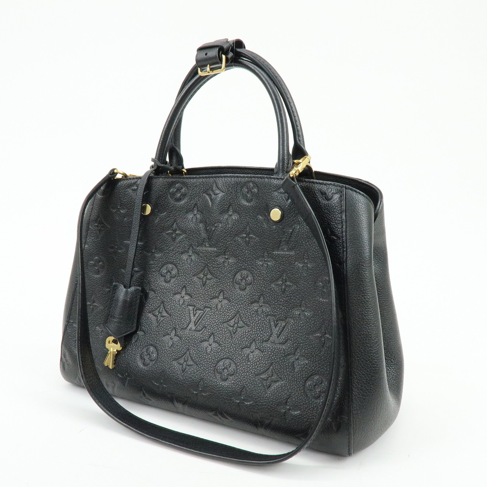Louis Vuitton Monogram Empreinte Montaigne MM 2Way Hand Bag Noir M41048