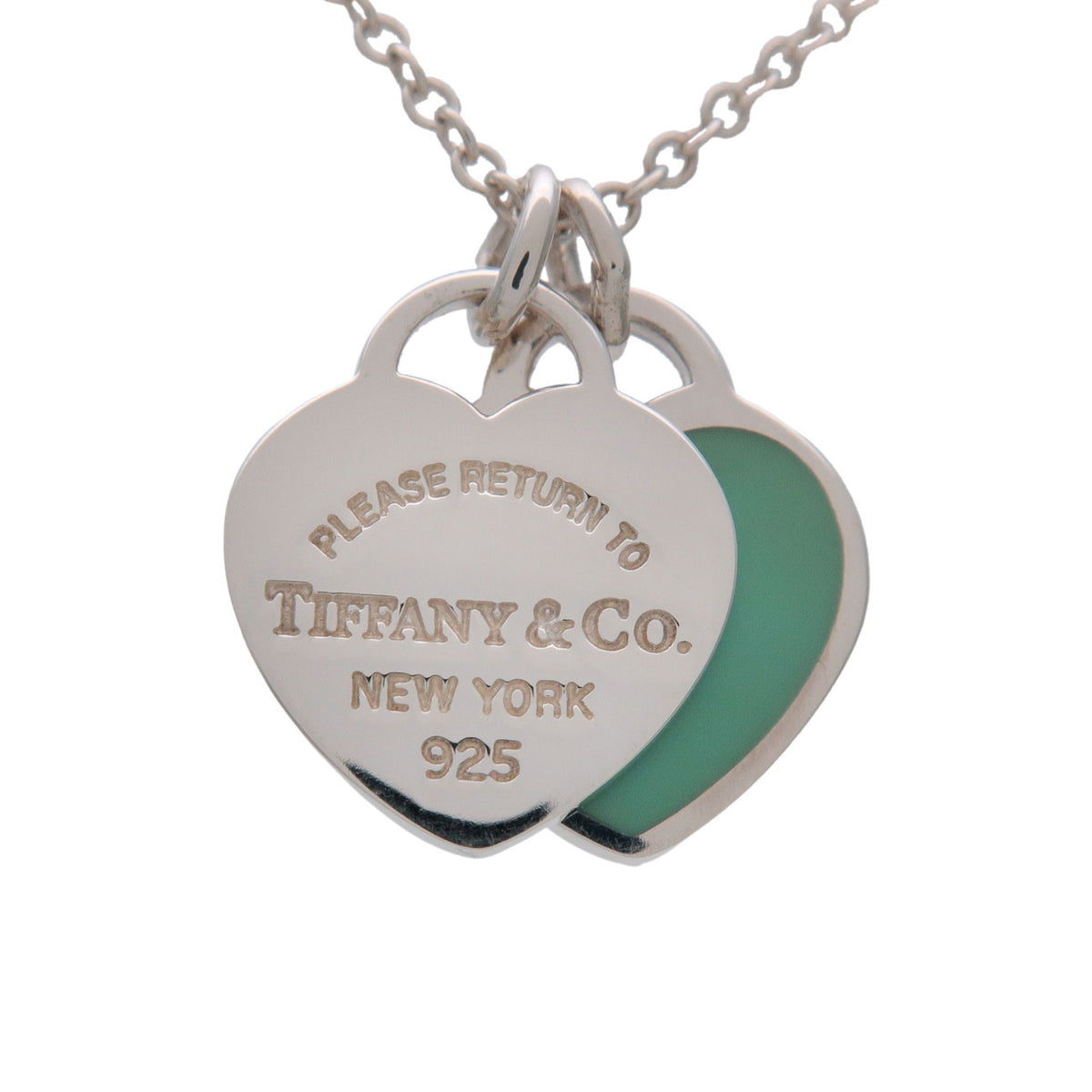 Tiffany & Co Return to Tiffany Mini Double Heart Tag Necklace SV925