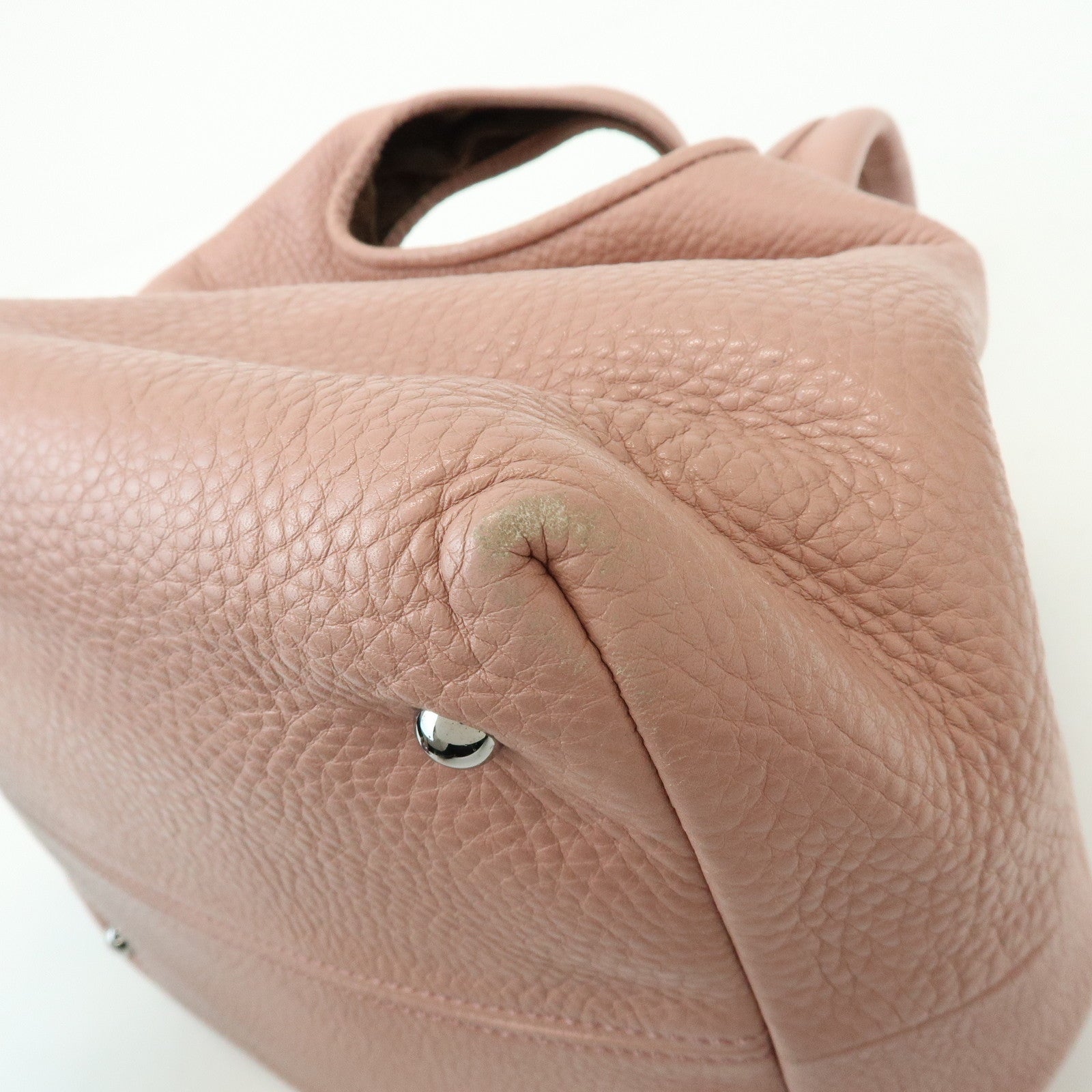 LOEWE Calle PM Leather Hand Tote Bag Bear Lock Charm Pink