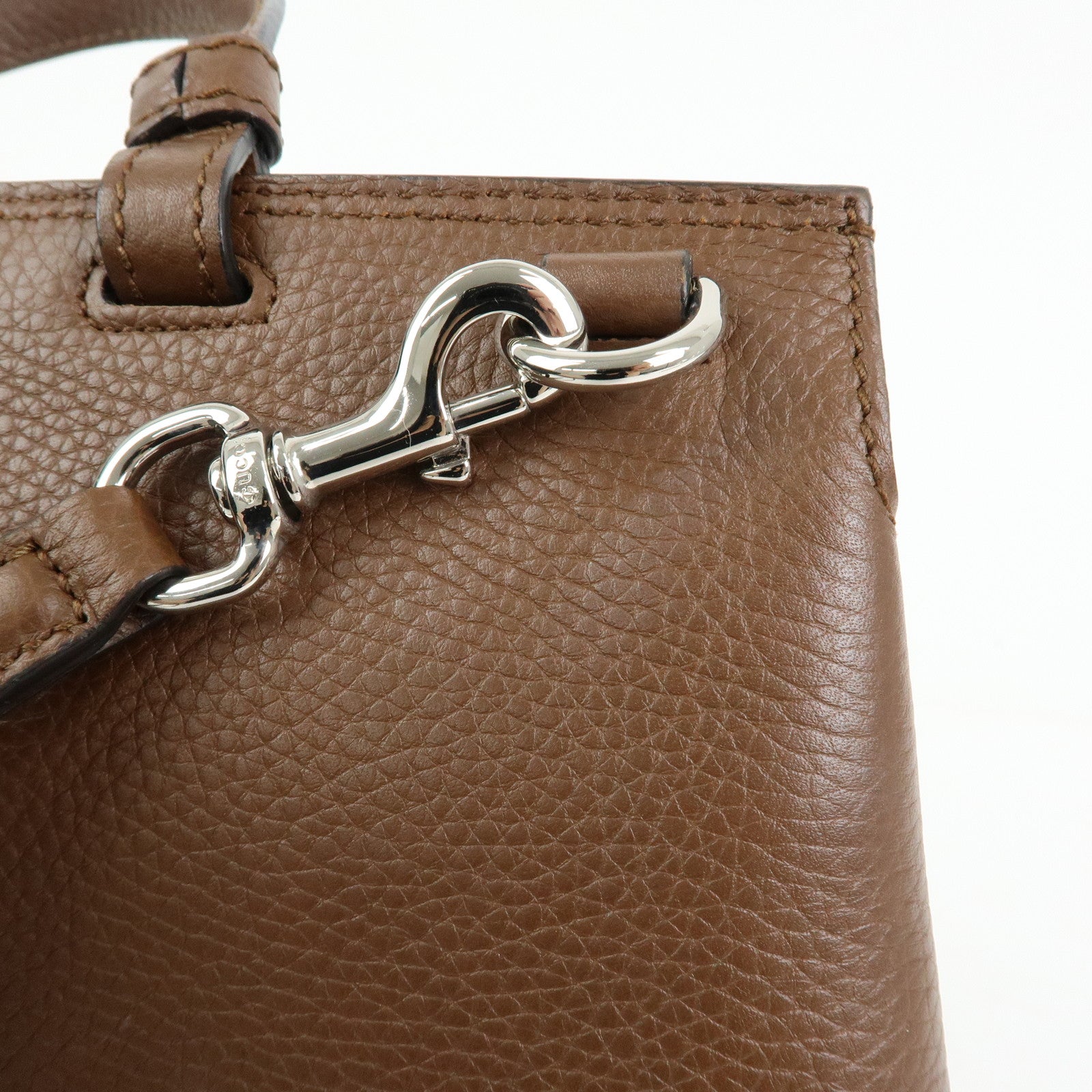 GUCCI Bamboo Daily Medium Leather 2Way Bag Limited Edition Brown 392013