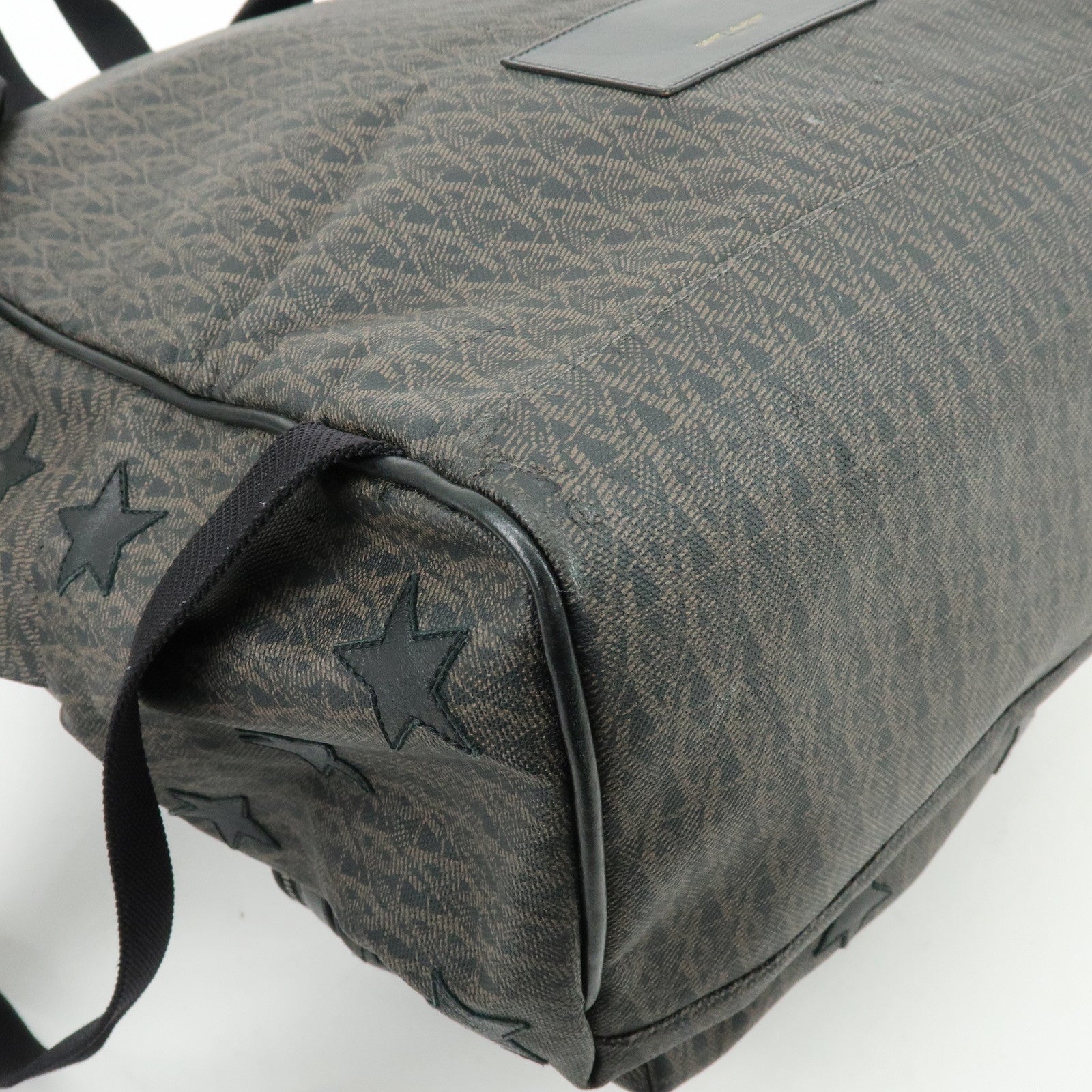 SAINT LAURENT PARIS Star Monogram PVC Leather Backpack Rucksack 415458