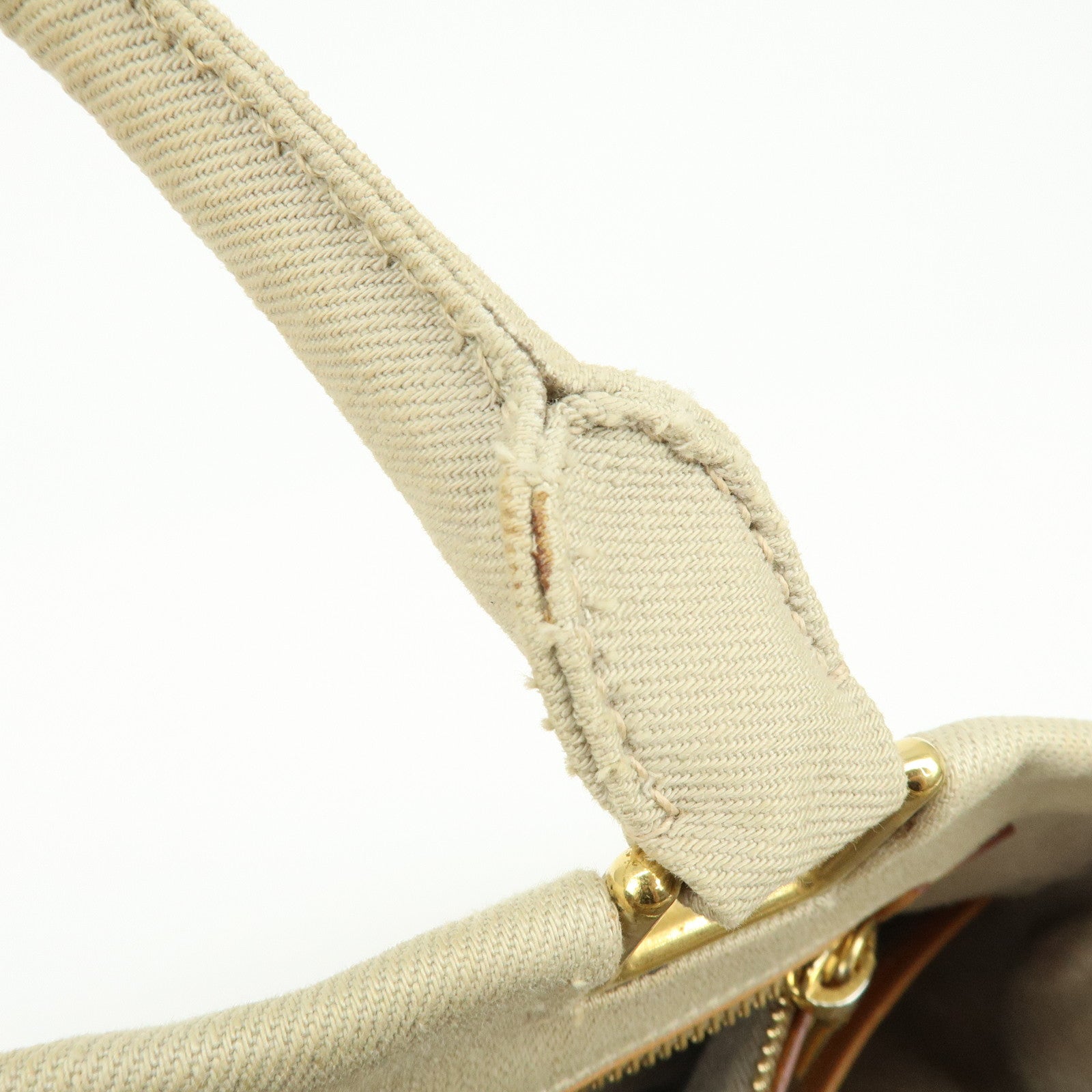 PRADA Triangle Logo Canvas 2Way Bag Tote Shoulder Bag Beige BN2069
