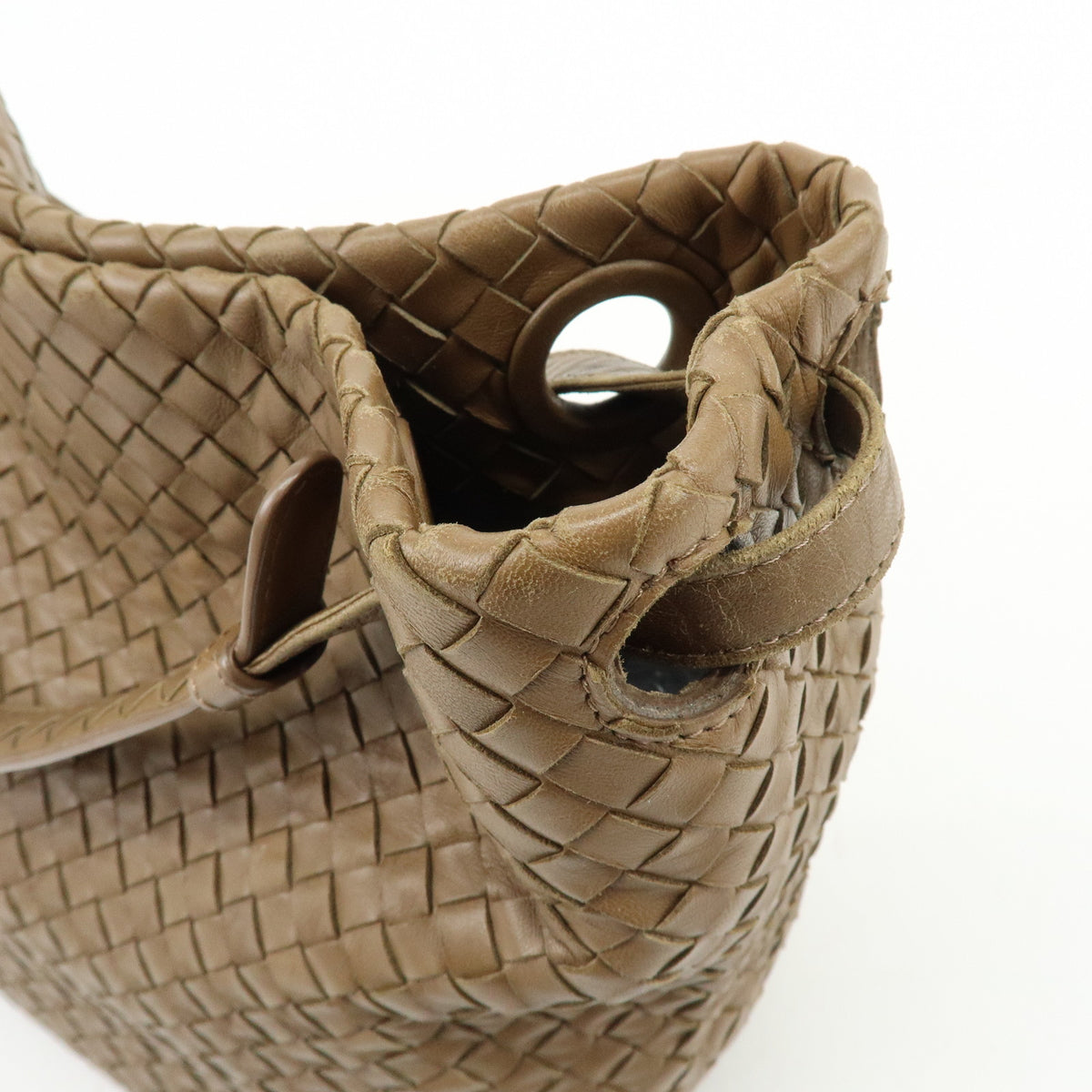 BOTTEGA VENETA Intrecciato Leahter Shoulder Bag Tote Bag Cafe Brown