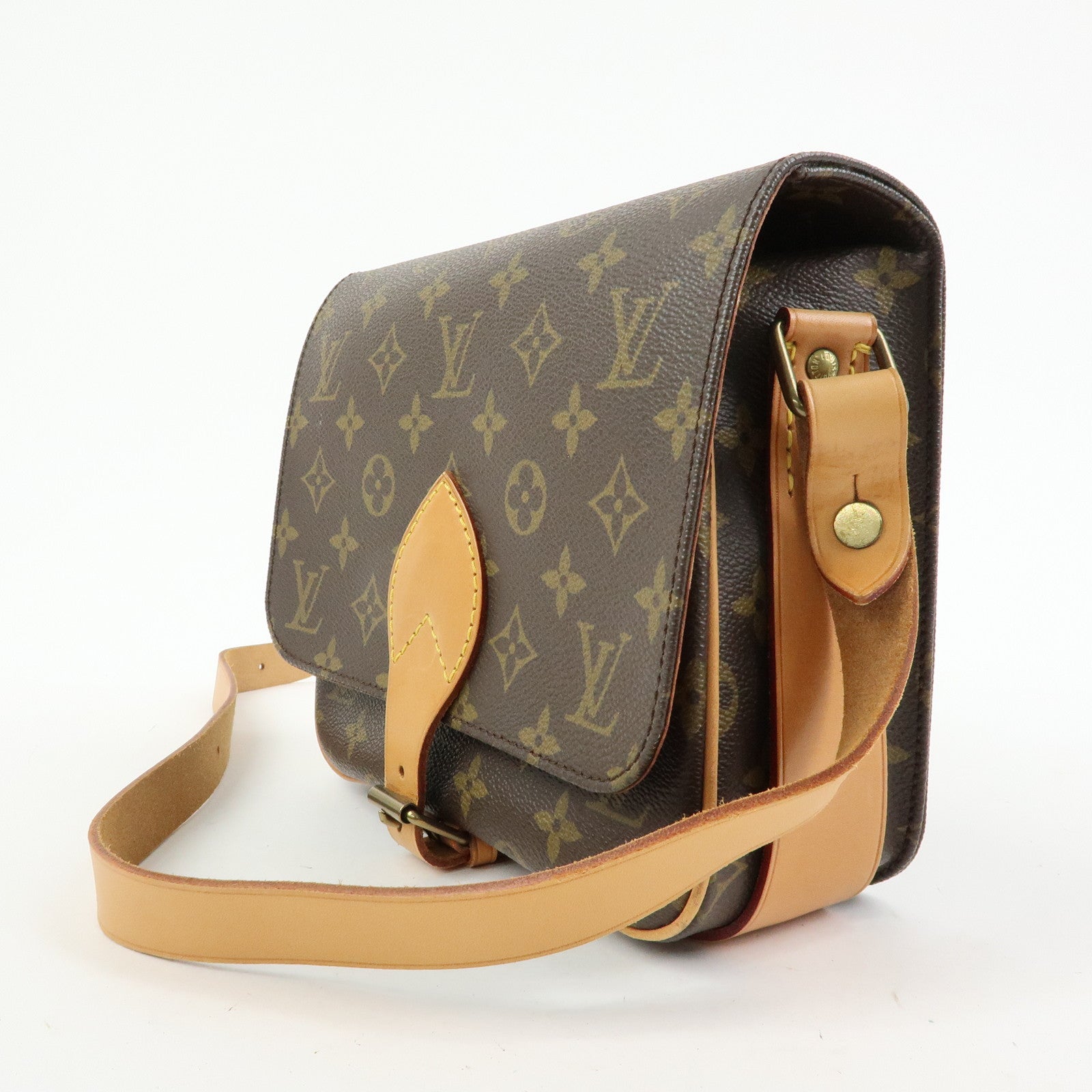 Louis Vuitton Monogram Cartouchiere MM Shoulder Bag Brown M51253