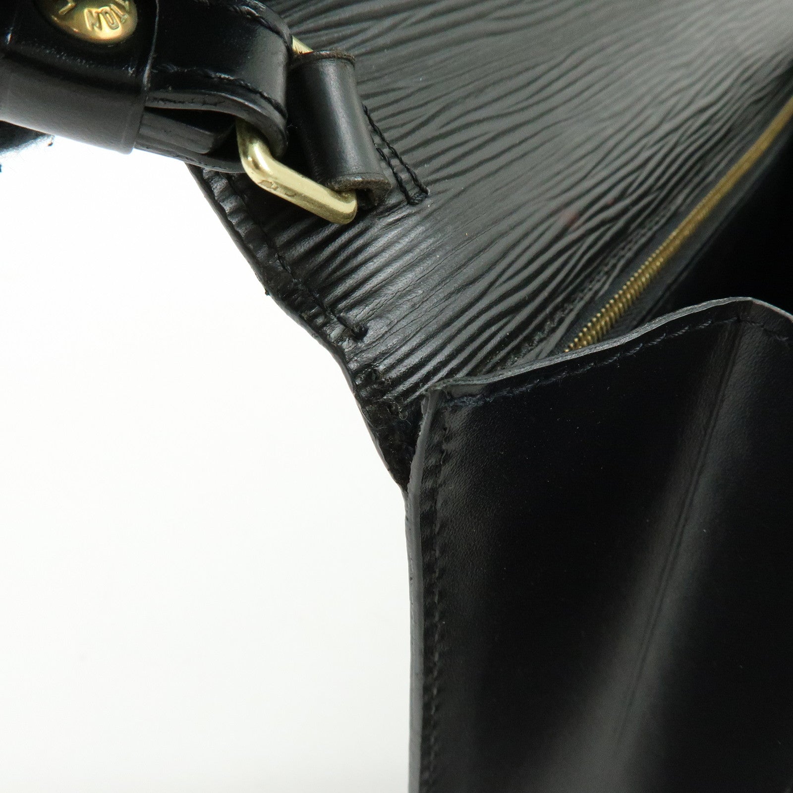 Louis Vuitton Epi Sellier Dragonne Leather Clutch Bag Noir Black M52612