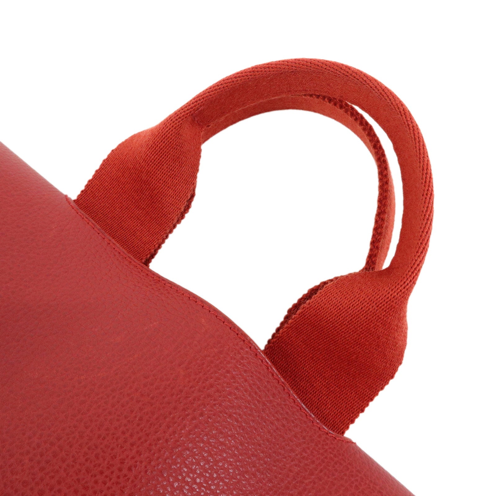 HERMES Valparaiso PM Toile Chevron Leather Hand Bag □J Stamped Red