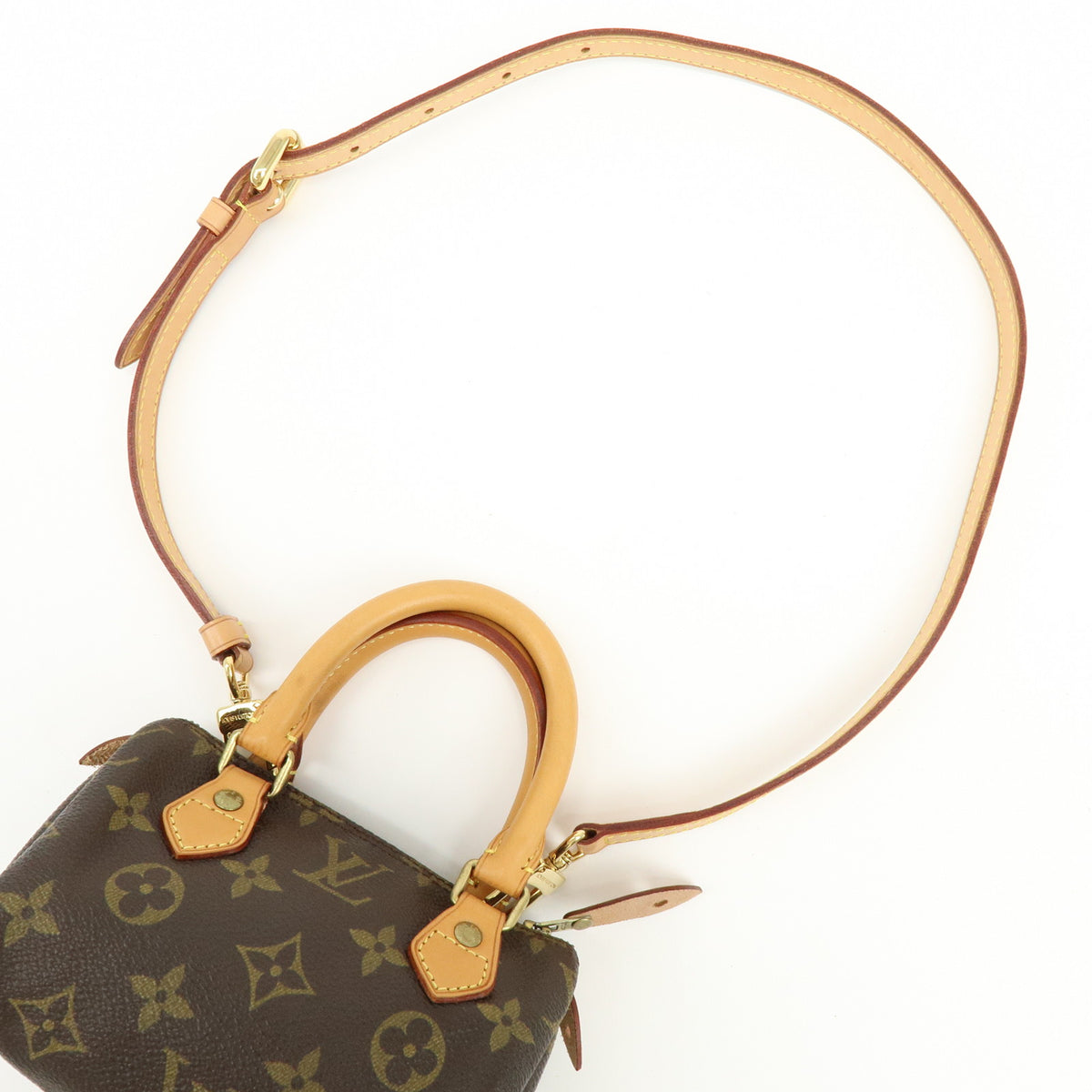 Louis Vuitton Monogram Mini Speedy Hand Bag and Strap M41534 J00109 Lot