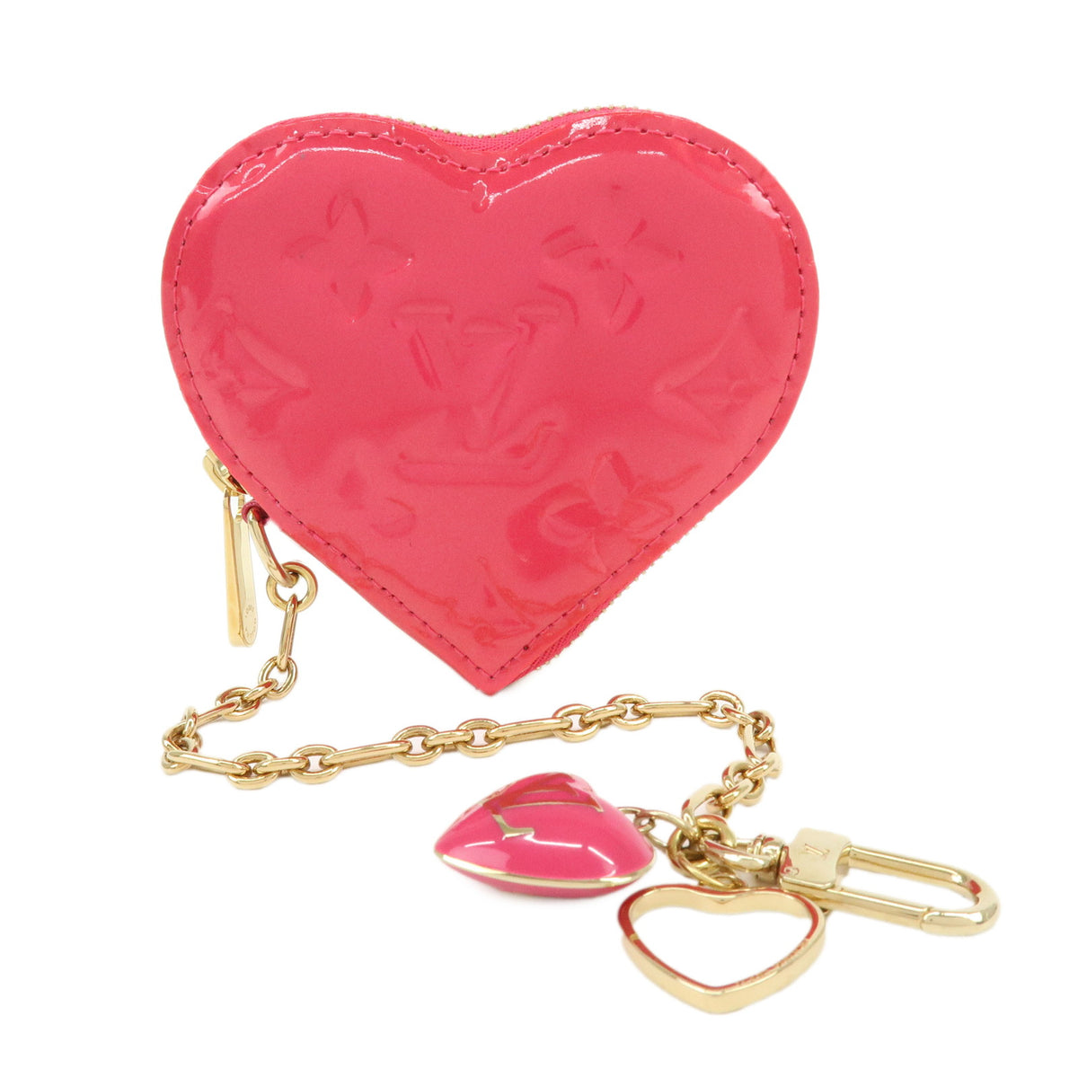 Louis Vuitton Monogram Vernis Porte Monnaie Coeur Coin Case Pink M93657