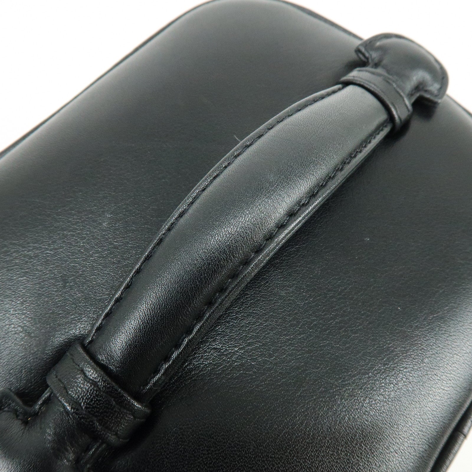 CHANEL Bicolore Lamb Skin Vanity Bag Hand Bag Black A01619