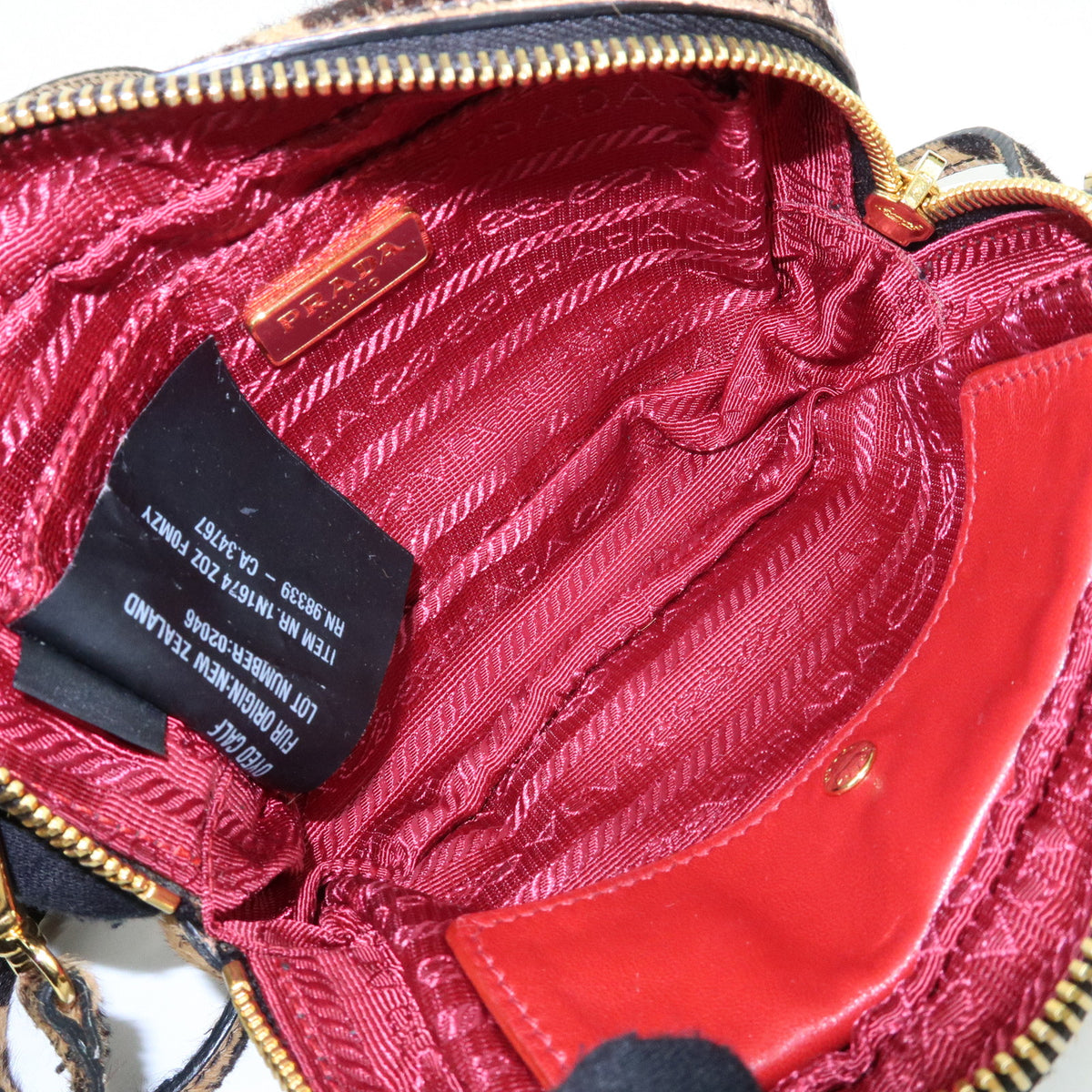 PRADA Pony Hair Leopard Mini Shoulder Bag Camera Bag 1N1674
