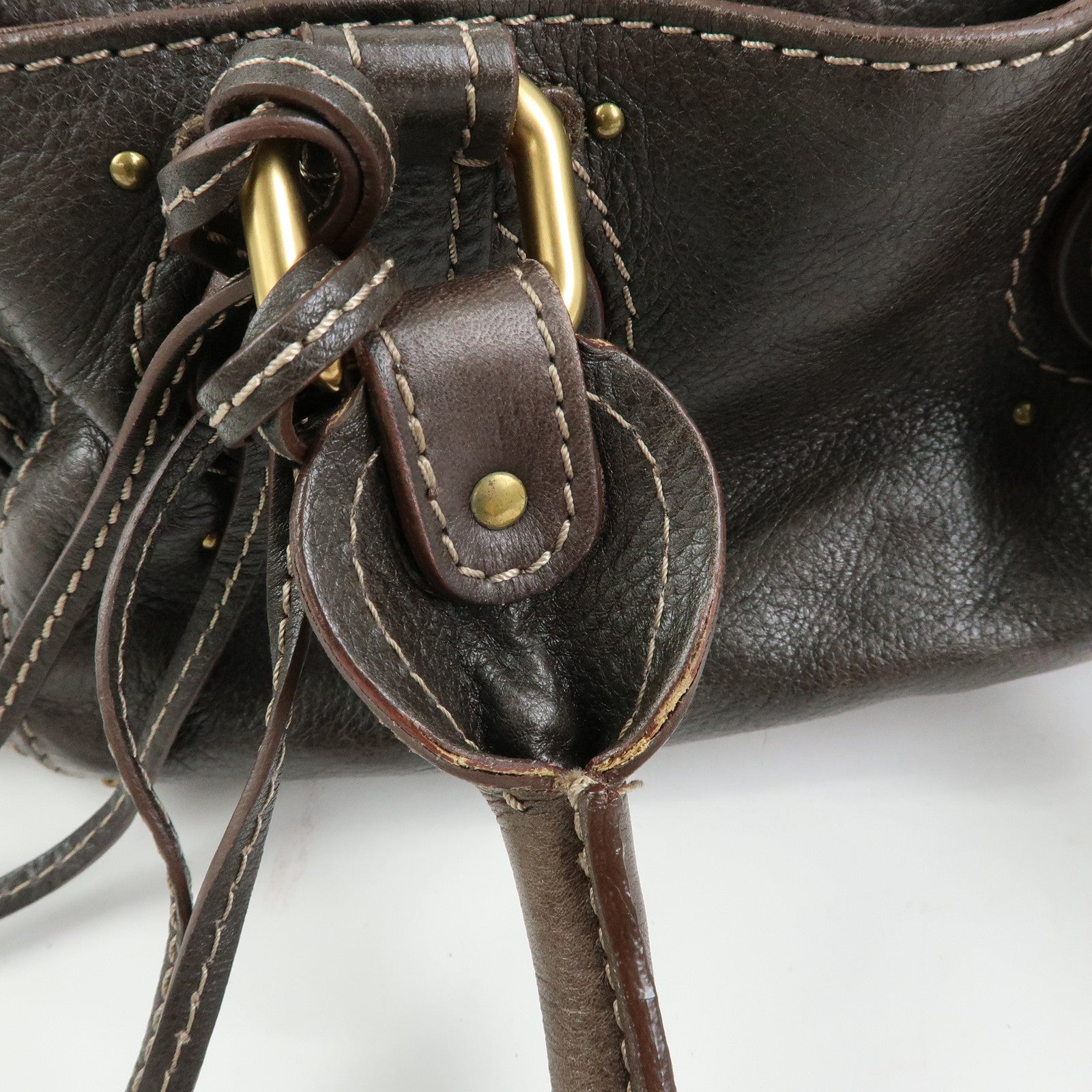 Chloe Paddington Leather Mini Hand Bag Shoulder Bag Brown