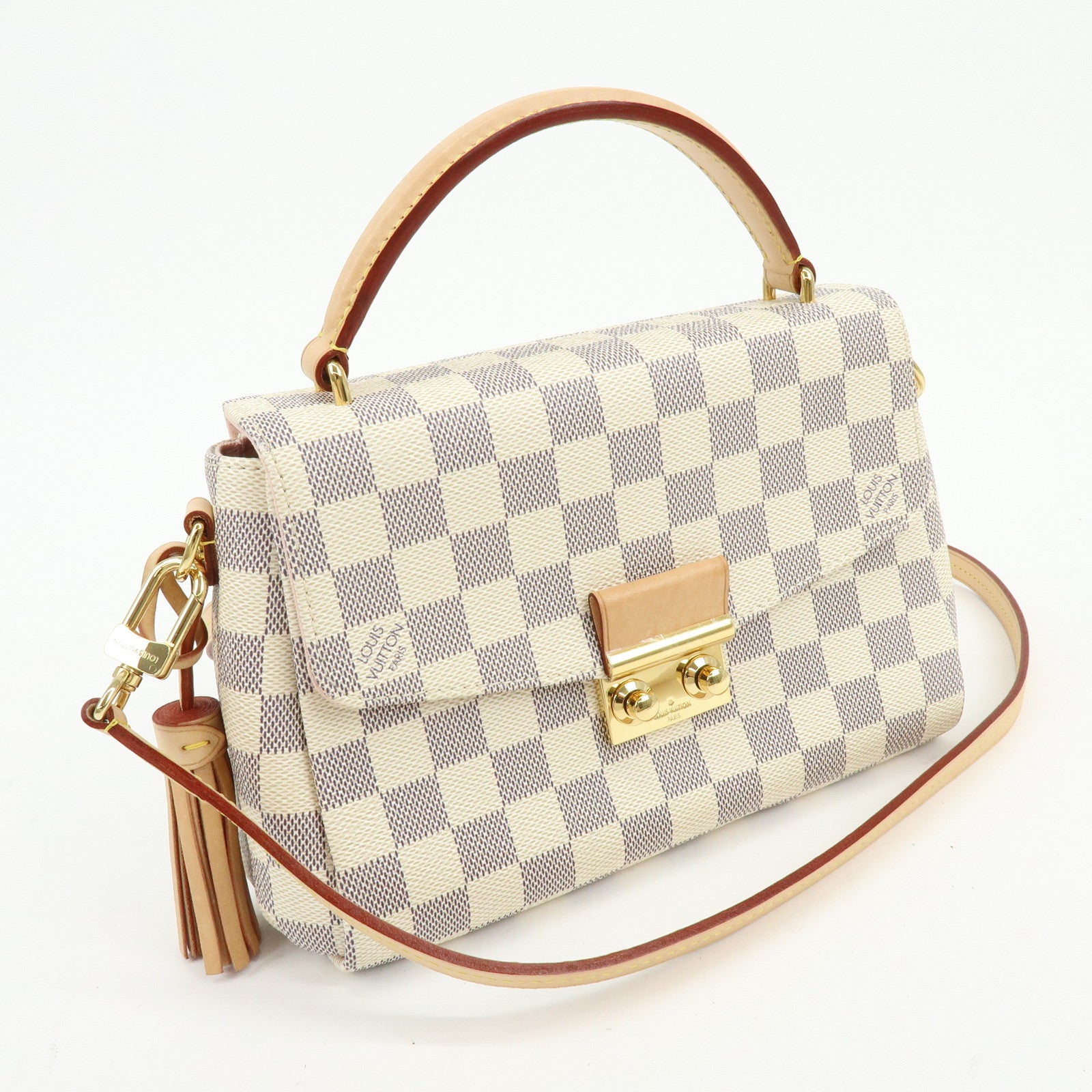 Louis Vuitton Damier Azur Croisette Canvas Leather 2Way Bag N41581