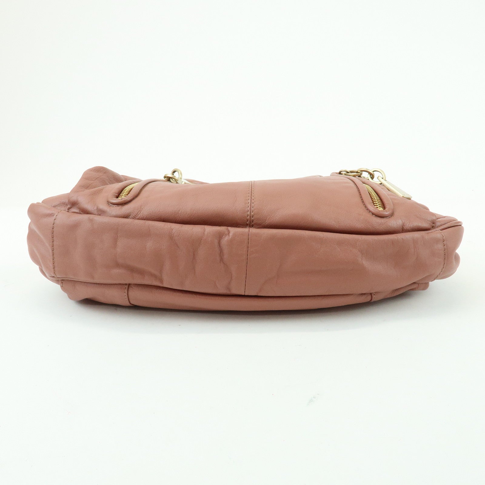 Chloe See by Chloe Leather Shoulder Bag Hand Bag Tassel Charm Pink