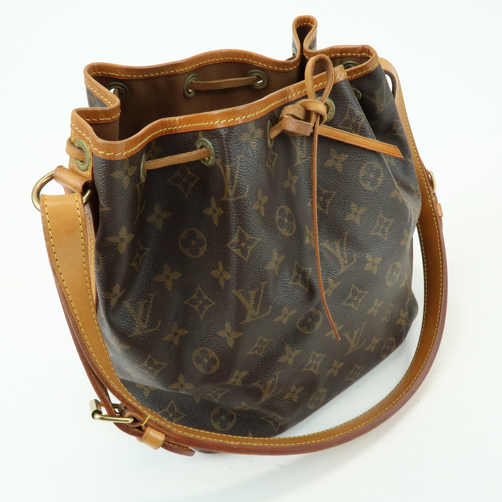 Louis Vuitton Monogram Canvas Petit Noe Shoulder Bag Brown M42226