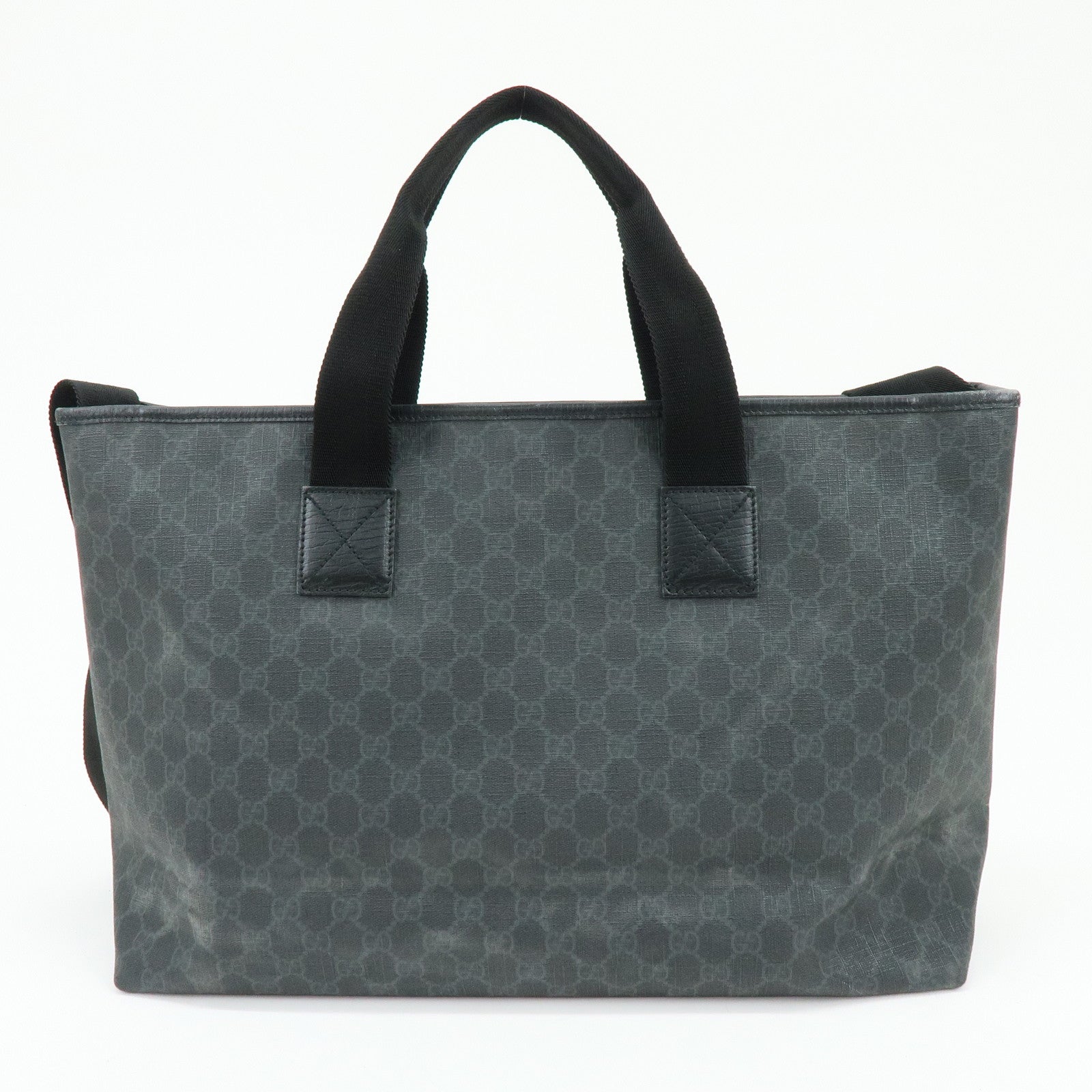 GUCCI GG Supreme 2Way Bag Hand Bag Shoulder Bag Black 162785
