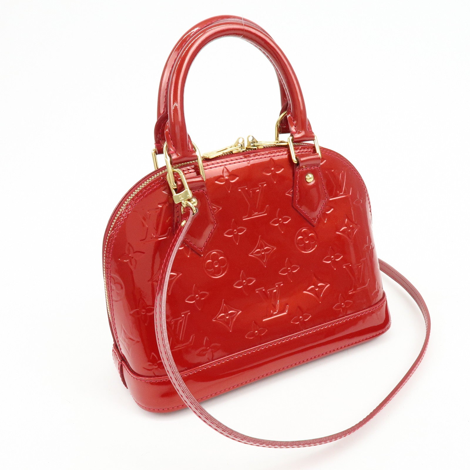 Louis Vuitton Monogram Vernis Alma BB 2Way Bag Red M91606