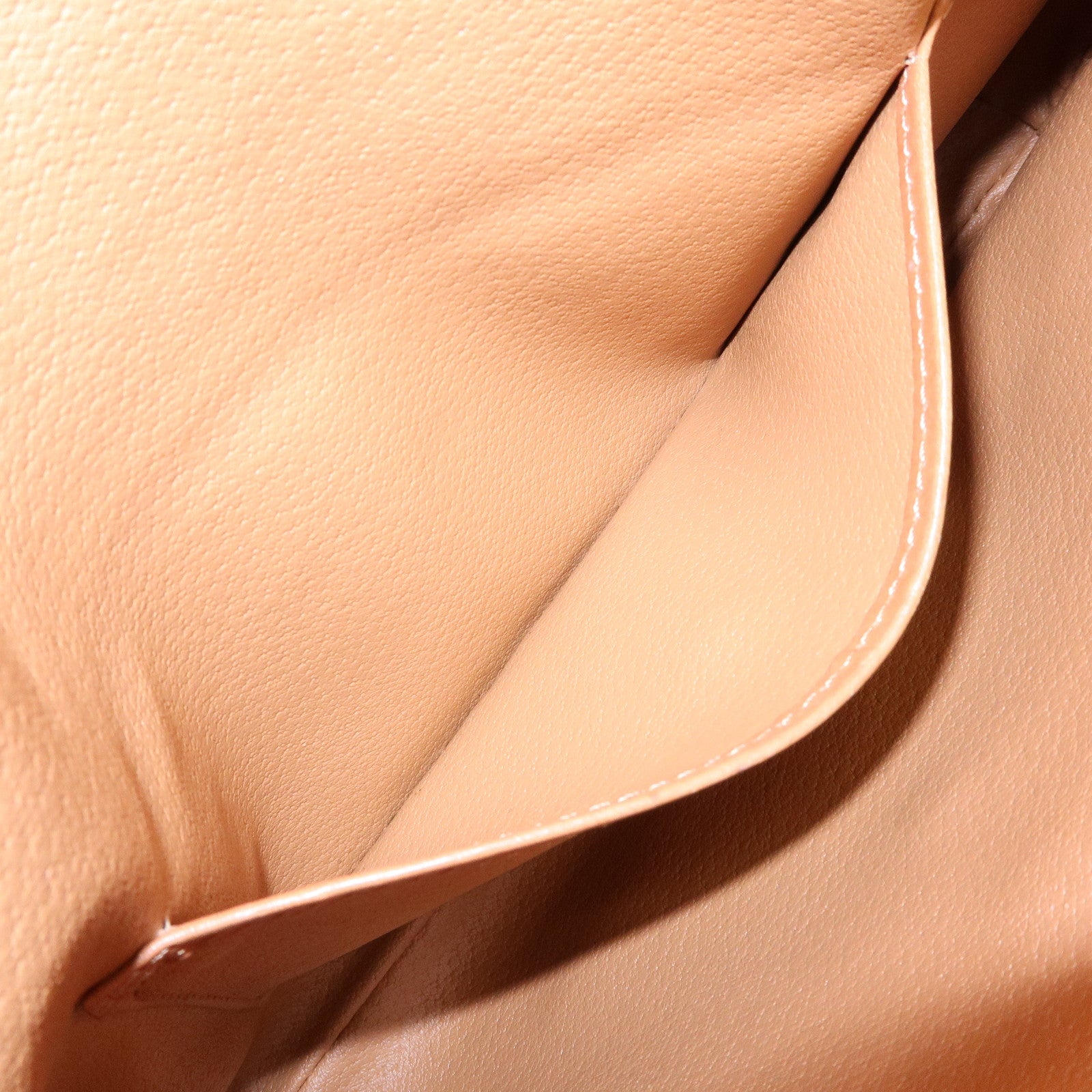 CELINE Macadam Leather Flap Clutch Bag Brown
