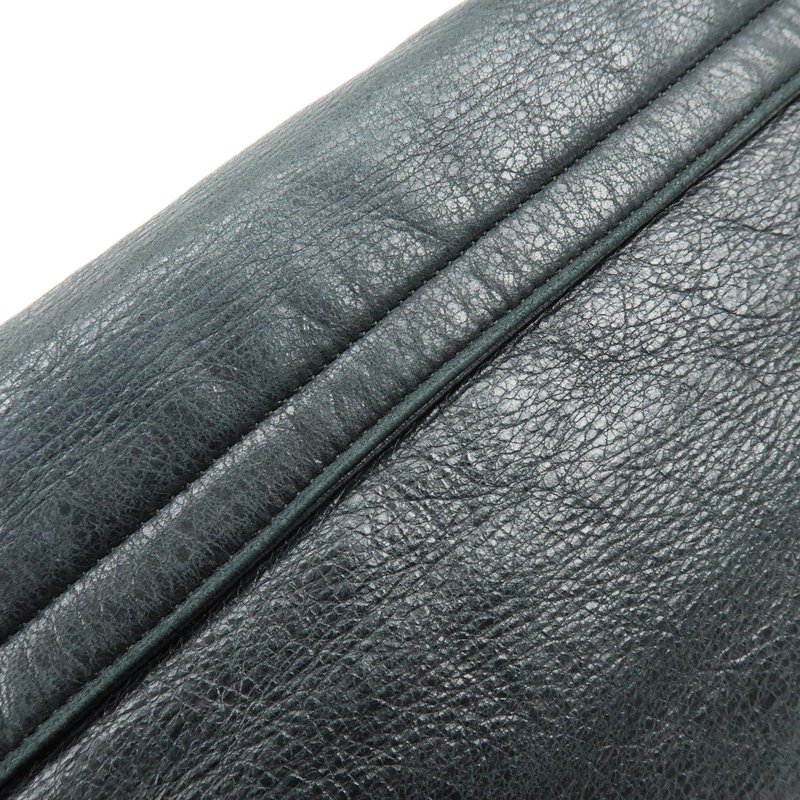 BALENCIAGA THE FOLK Leather Shoulder Bag Black 246432
