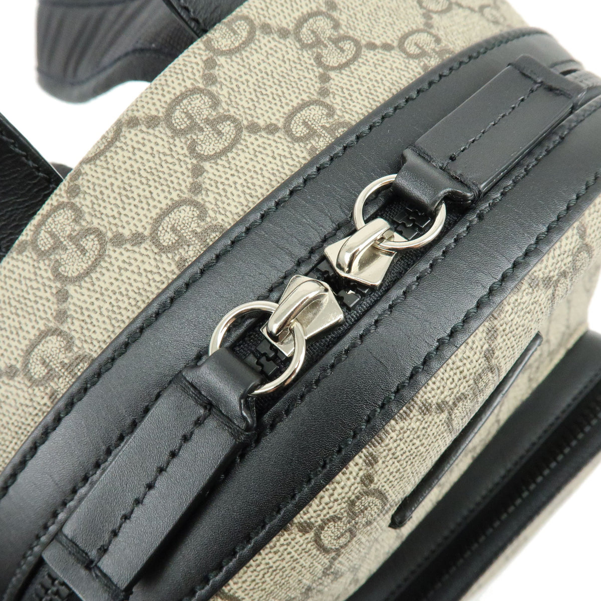 GUCCI GG Supreme Leather Backpack Rucksack Beige Black 429020