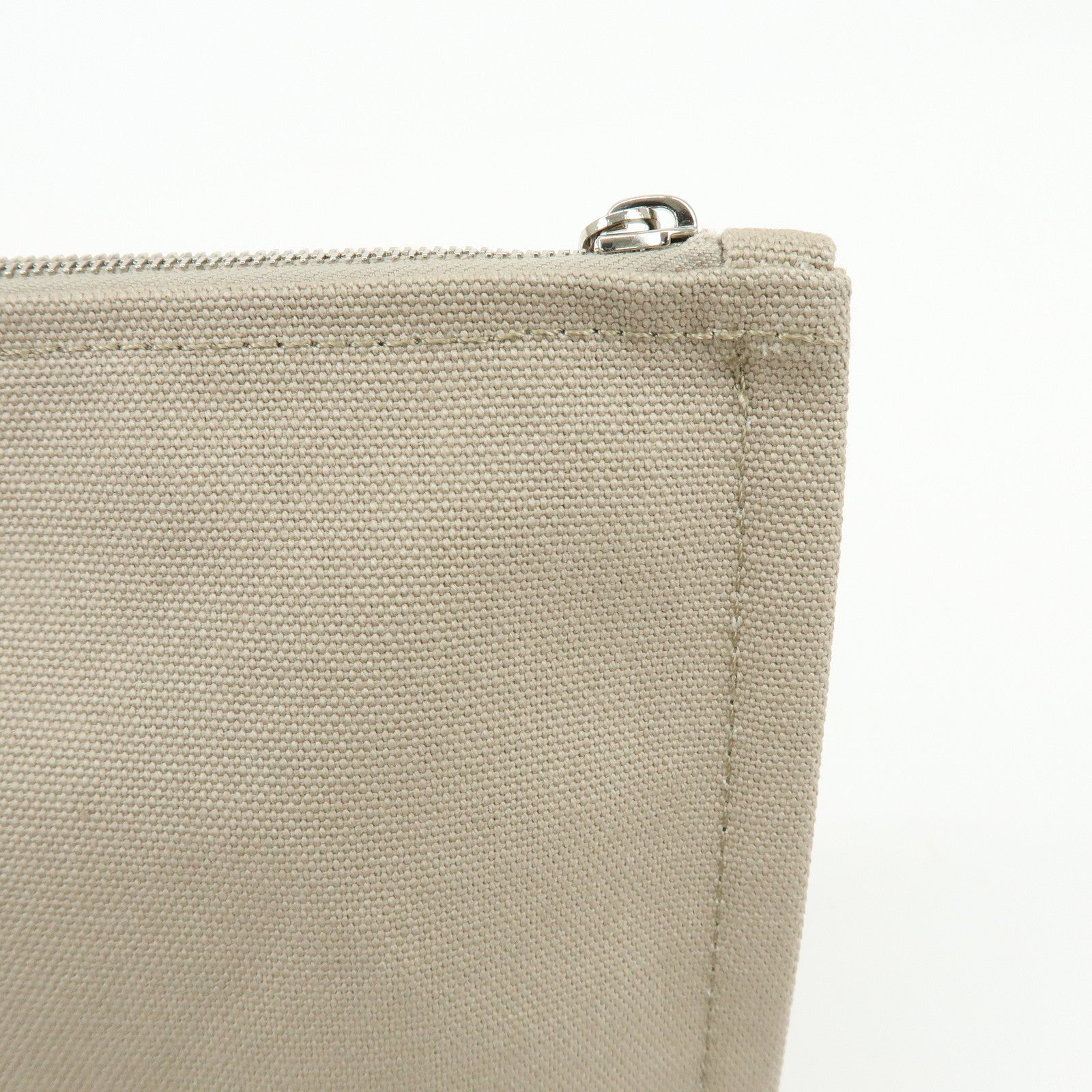 HERMES Yachting GM Canvas Flat Pouch Cosmetic Pouch Beige