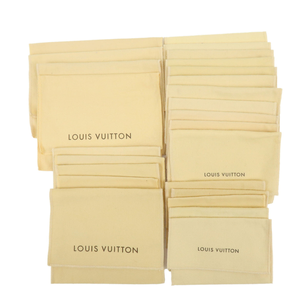 Louis Vuitton Lot of 25 Dust Bag Storage Bag Flap Style Beige