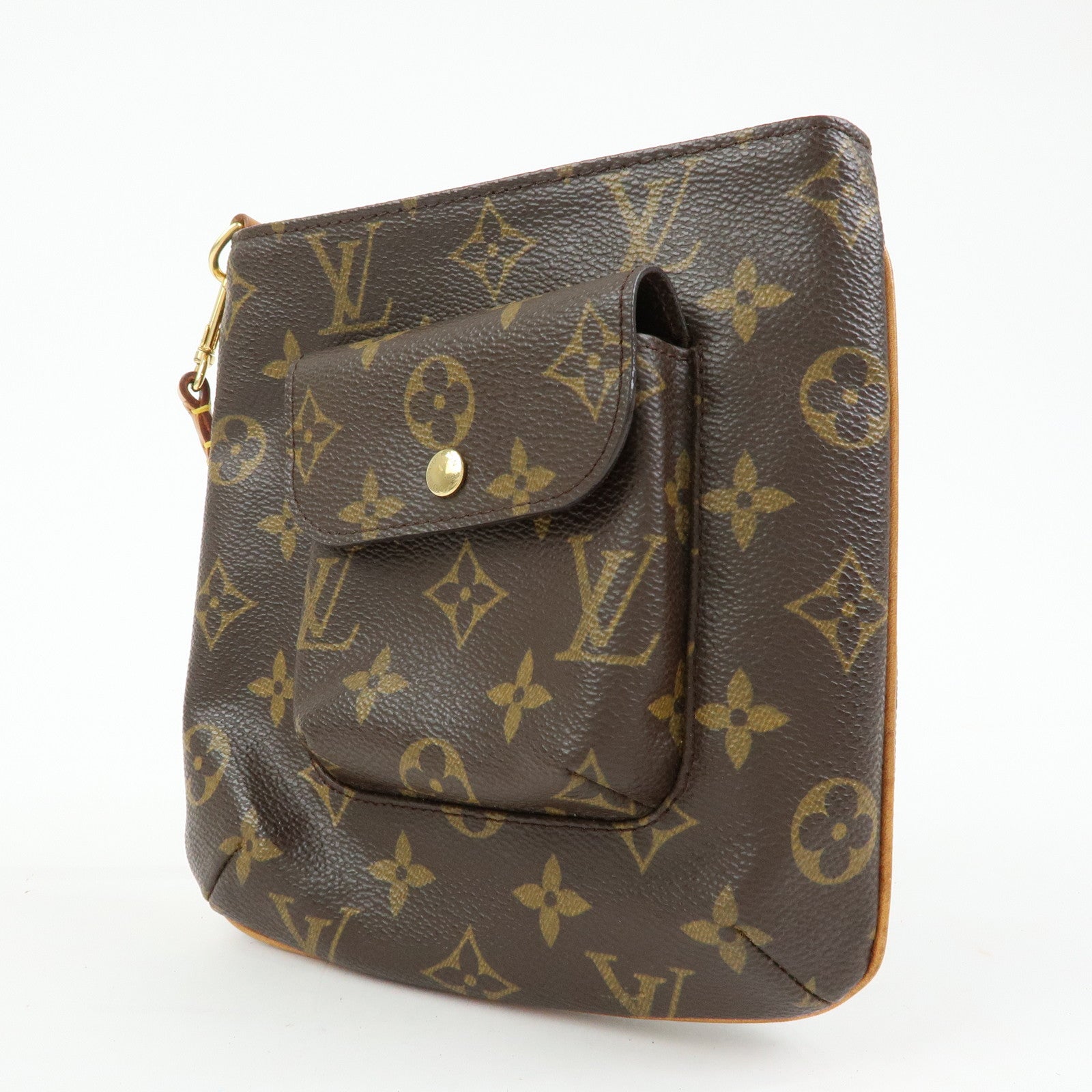 Louis Vuitton Monogram Partition Pouch Wristlet Bag Brown M51901