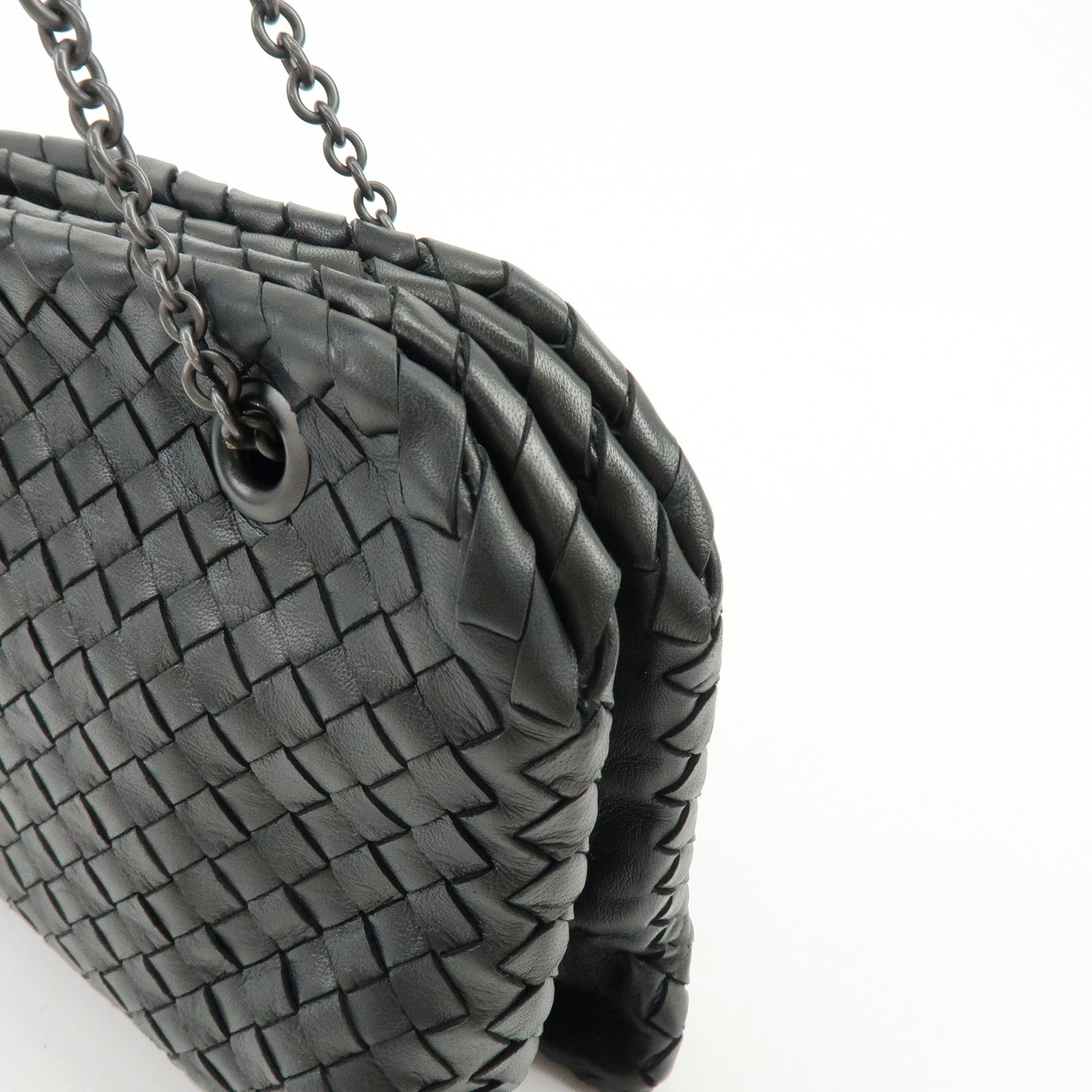 BOTTEGA VENETA Intrecciato Shoulder Bag Hand Bag Black