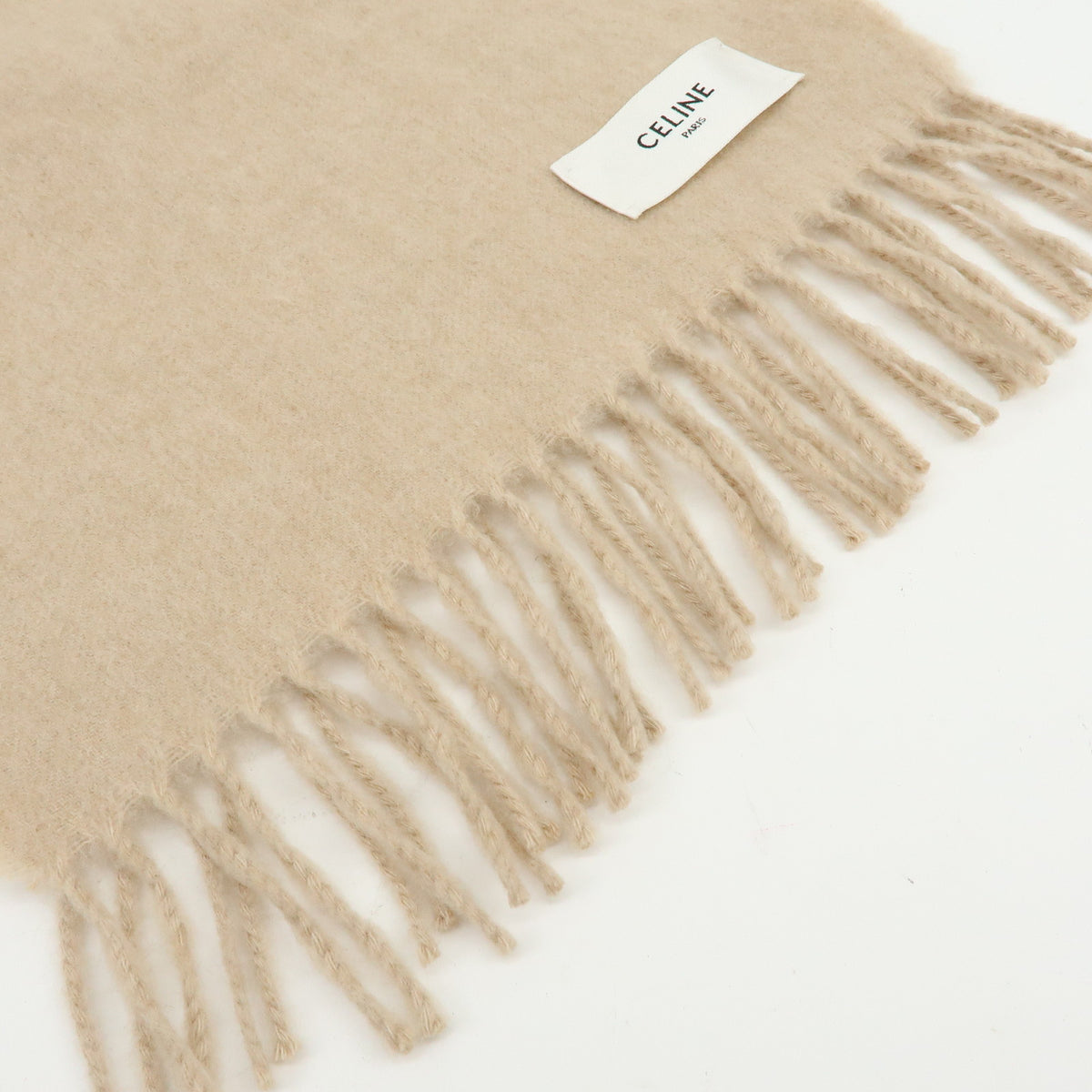 CELINE Cashmere 100% Scarf Stole Natural