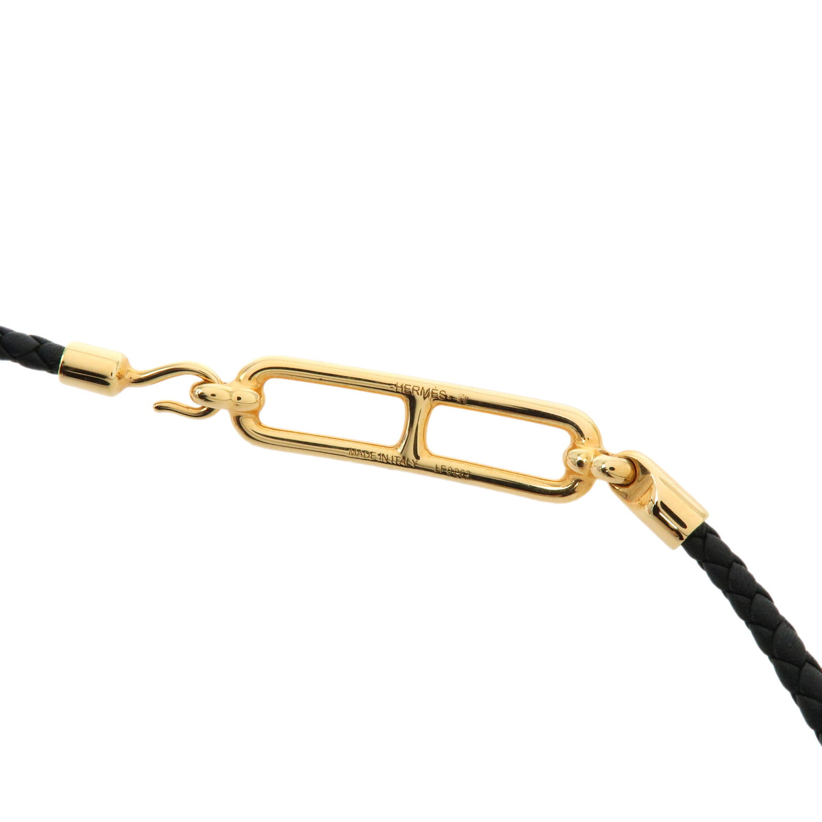 HERMES Veau Swift Leather Roulis Double Tour Bracele Black Gold