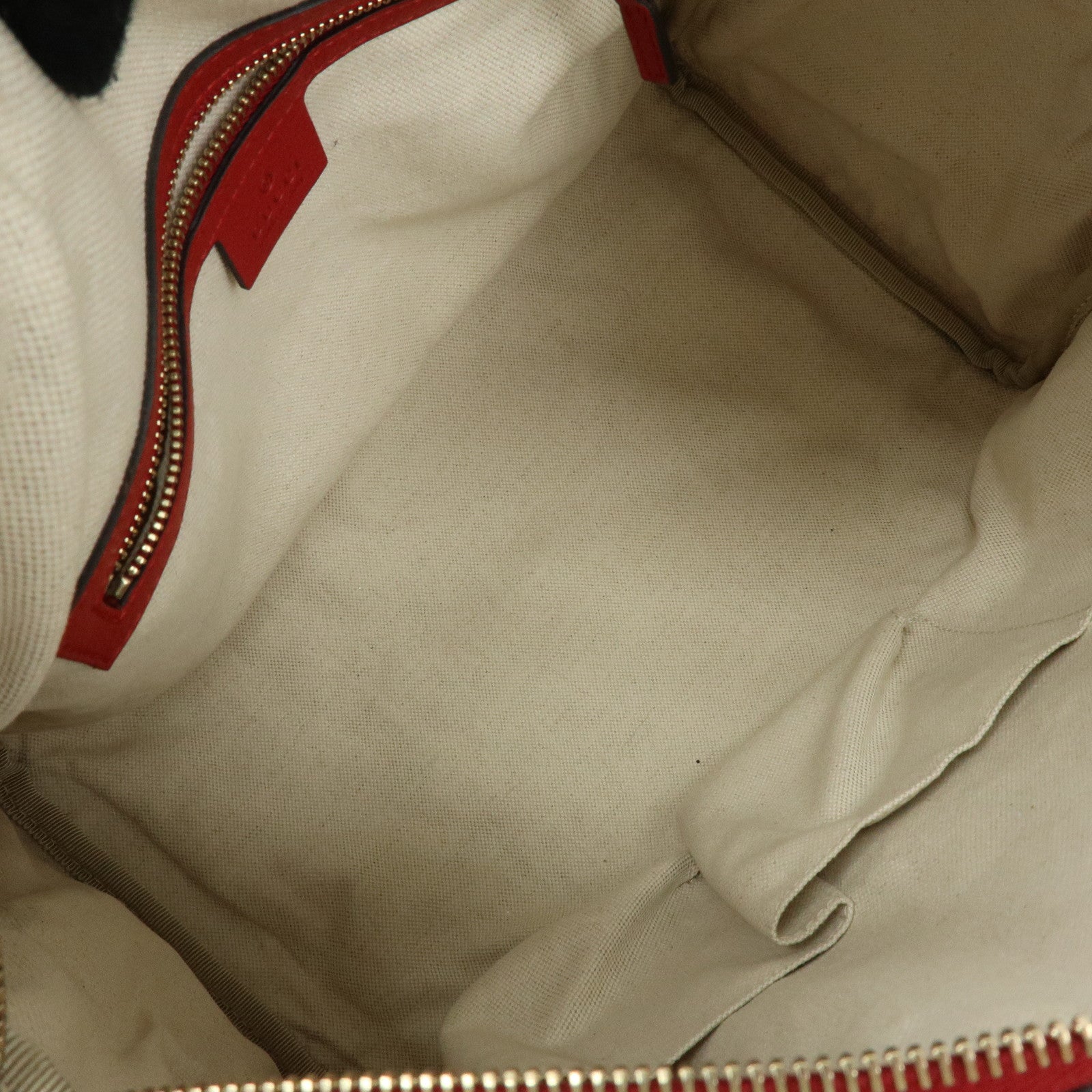 GUCCI Sherry GG Canvas Leather 2Way Bag Boston Bag Beige Red 247205