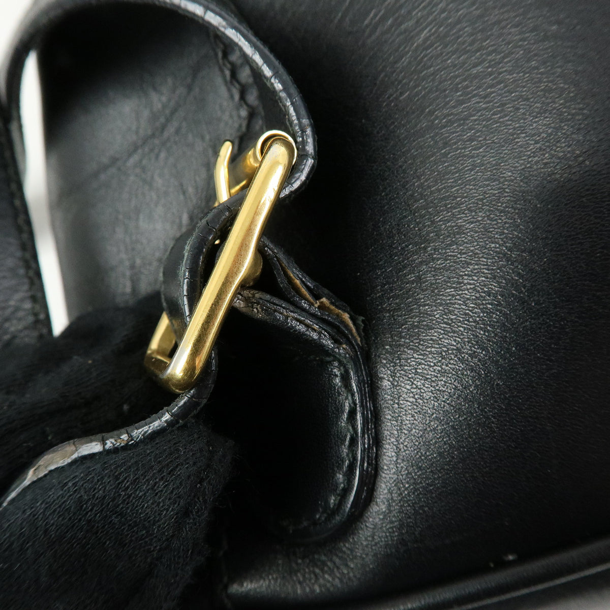 GUCCI Bamboo Sherry Leather Backpack Rucksack Black 003・2058・0044