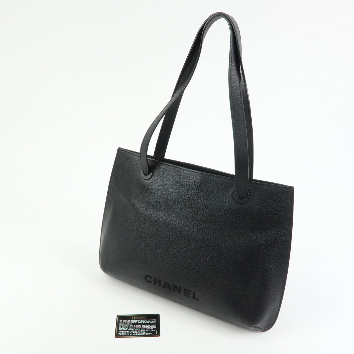 CHANEL Caviarskin Shoulder Bag Tote Bag Hand Bag Black