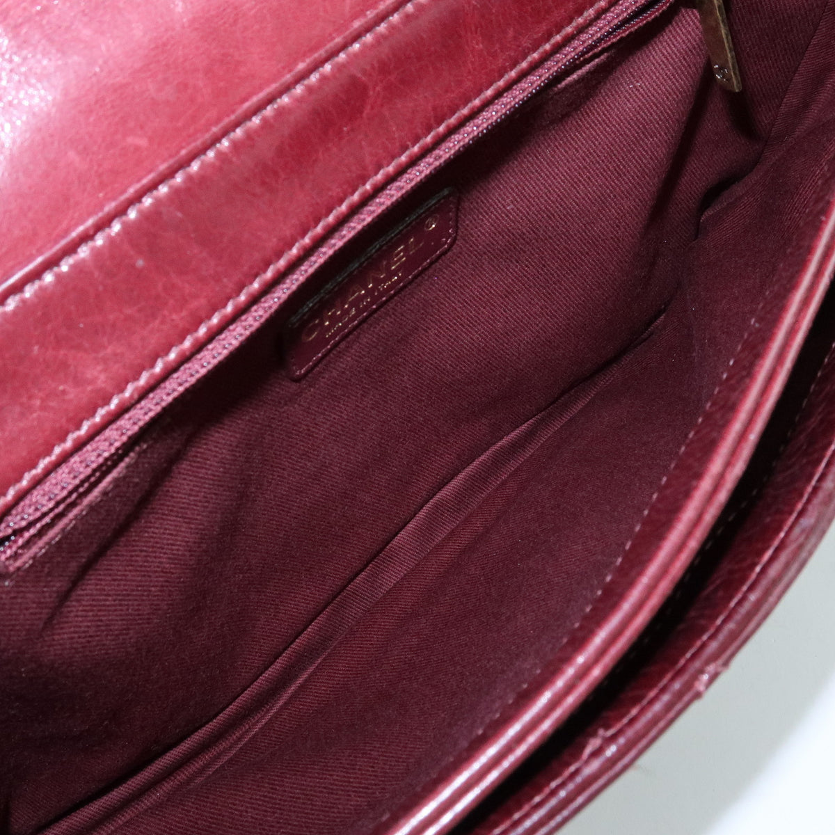 CHANEL Matelasse COCO Mark Leather Chain Shoulder Bag Burgundy