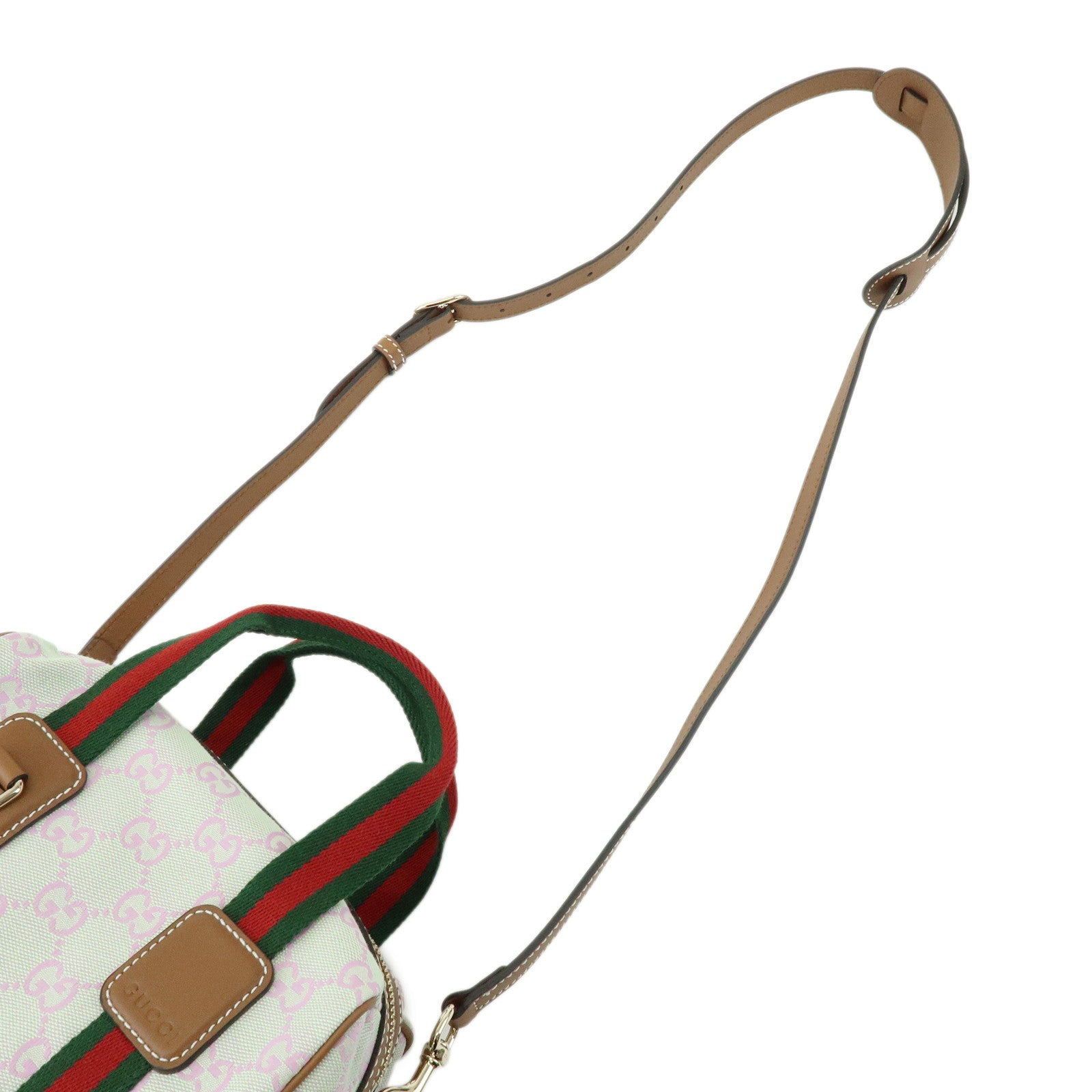 GUCCI Sherry Interlocking G Canvas Leather 2Way Mini Boston Bag 856055