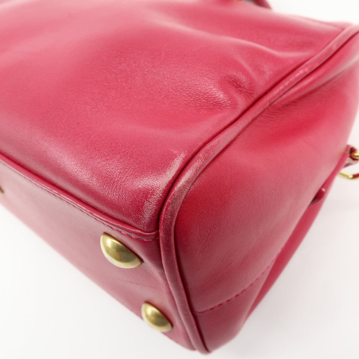 SAINT LAURENT PARIS Baby Duffle Leather 2Way Hand Bag Fuchsia 330958