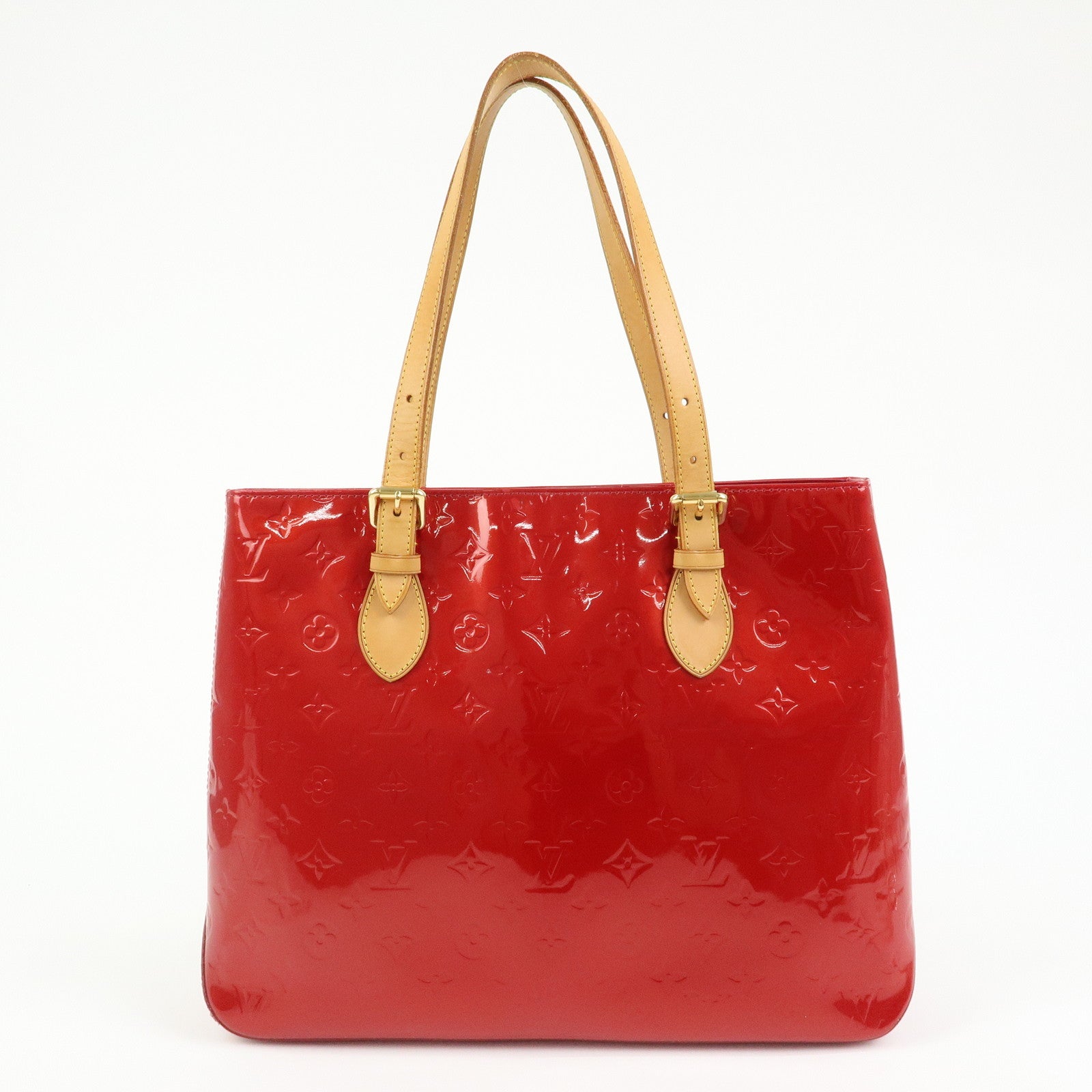 Louis Vuitton Monogram Vernis Brentwood Tote Bag Hand Bag Red M91989