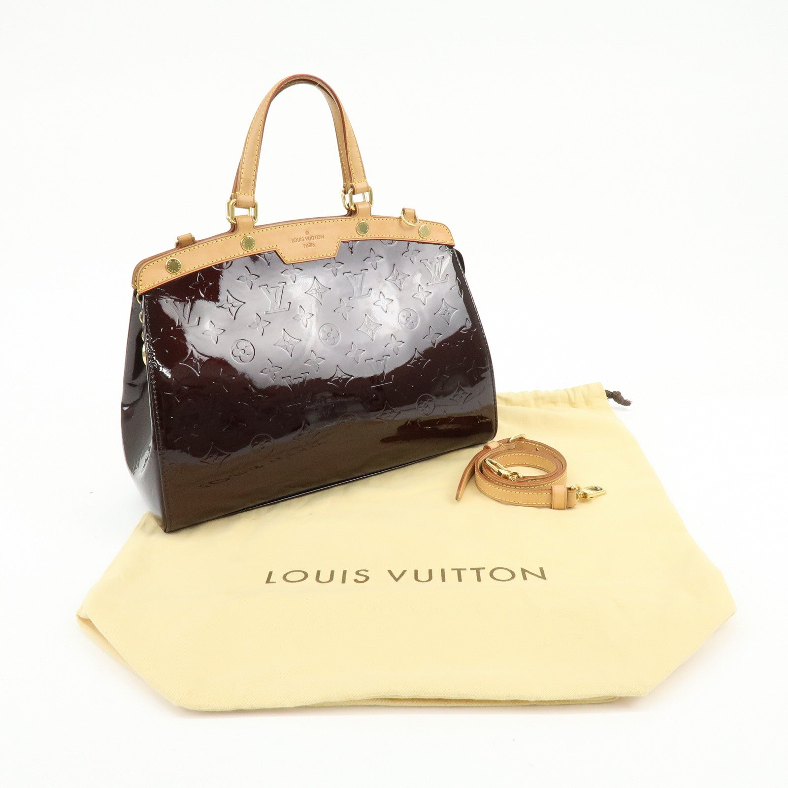 Louis Vuitton Monogram Vernis Brea MM 2Way Shoulder Bag Amarante M91619