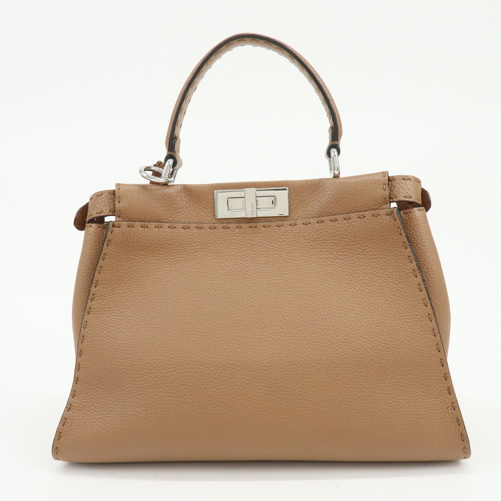FENDI Selleria Peekaboo Medium Leather 2Way Hand Shoulder Bag 8BN290