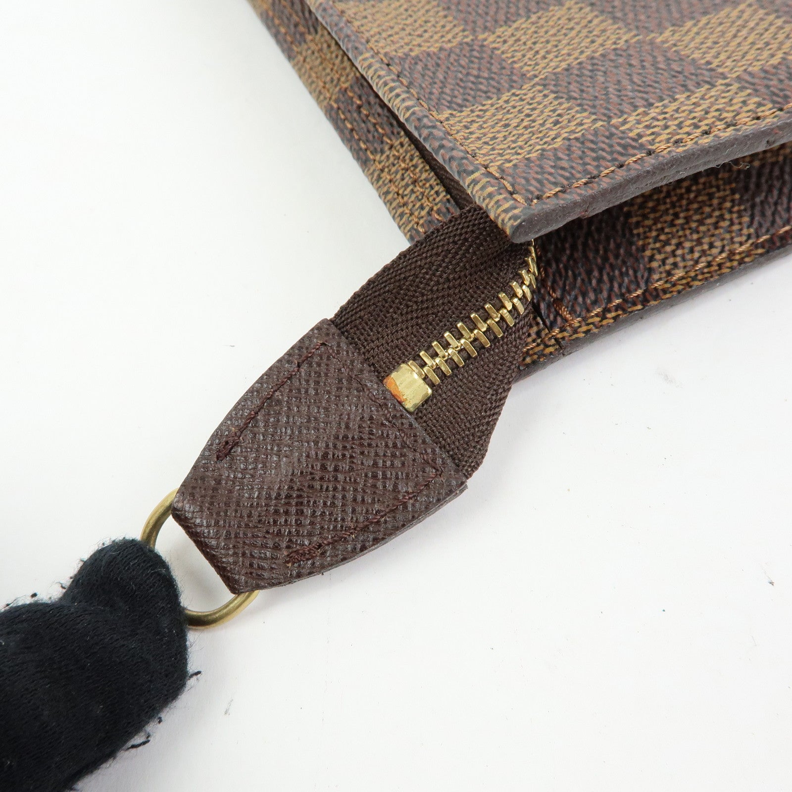 Louis Vuitton Damier Ebene Canvas Leather Pouch for Marais Bag Brown