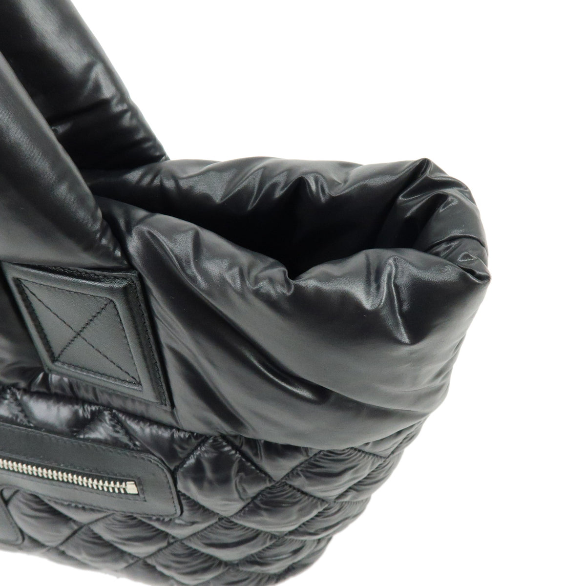 CHANEL COCO Cocoon PM Small Nylon Tote Bag Hand Bag Black A48610