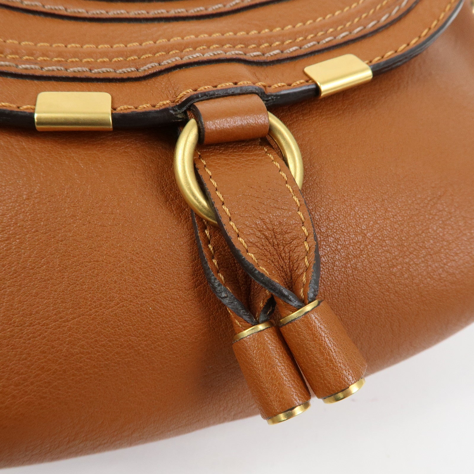 Chloe Marcie Leather Shoulder Bag Crossbody Bag Brown