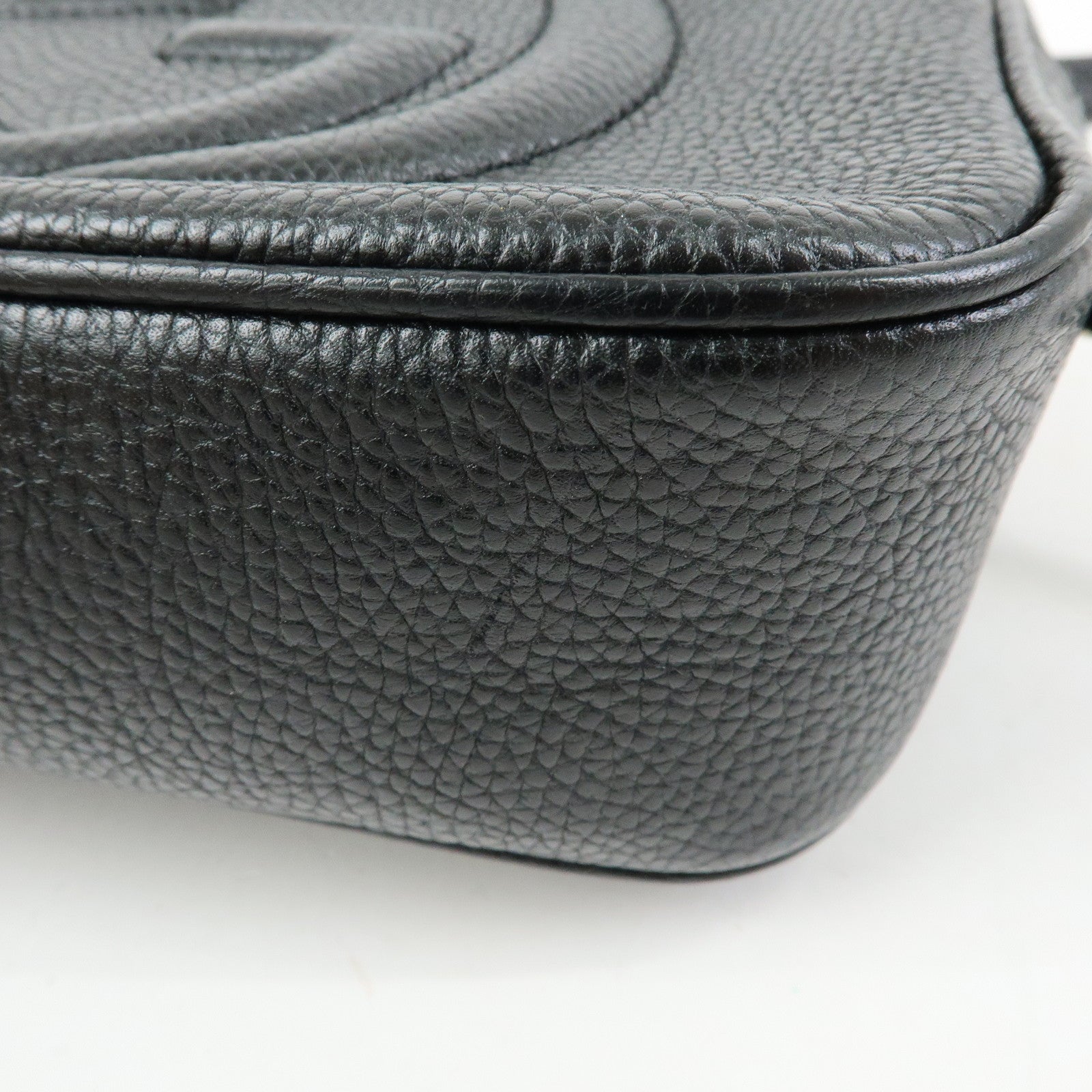 GUCCI Soho Leather Shoulder Bag Crossbody Bag Tassel Black 308364