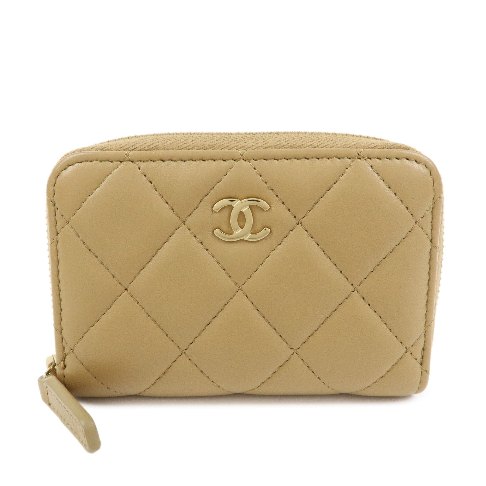 CHANEL COCO Mark Matelasse Lamb Skin Classic Zippy Coin Case AP0216