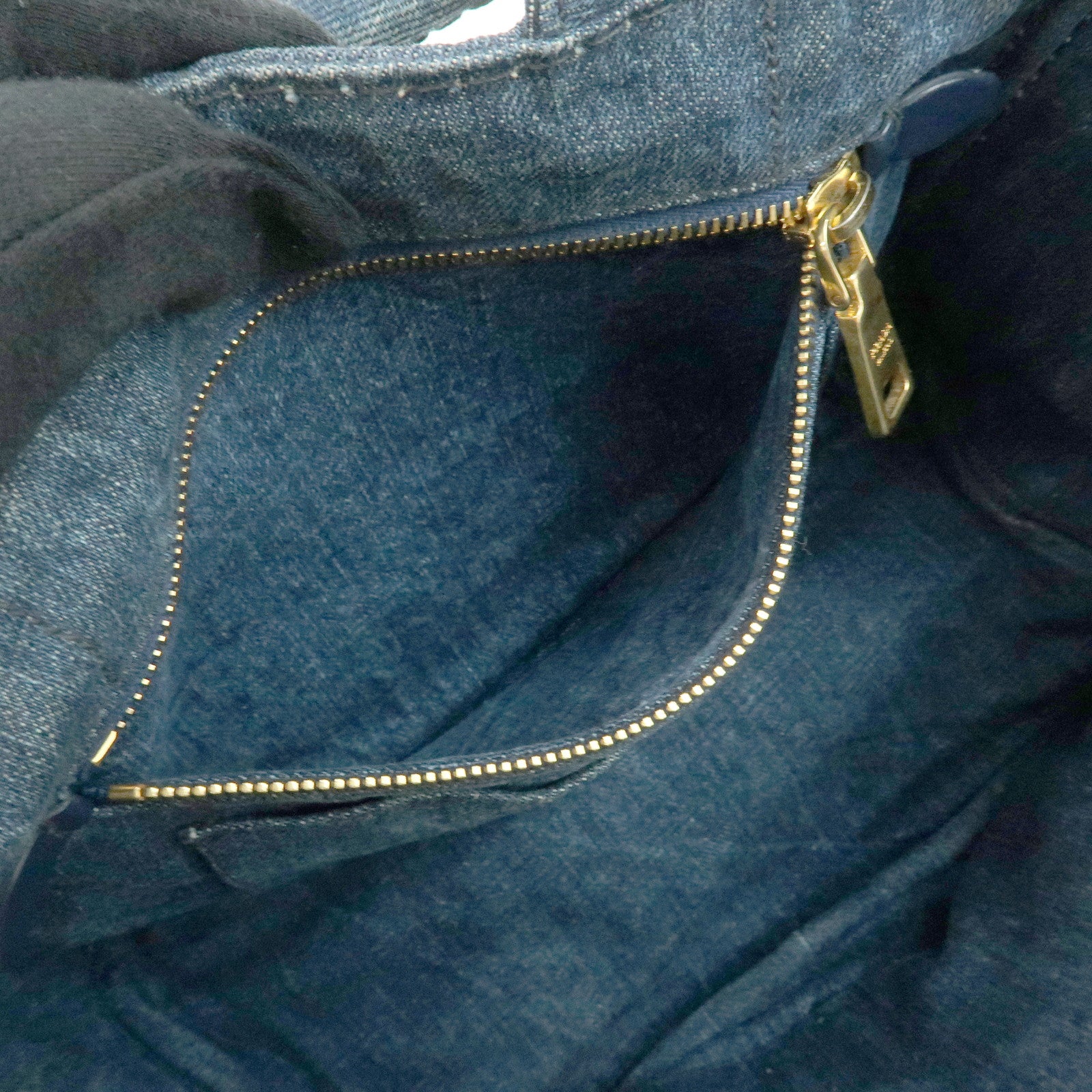 PRADA Triangle Logo Canapa Mini Denim Tote Bag Denim Blue BN2439