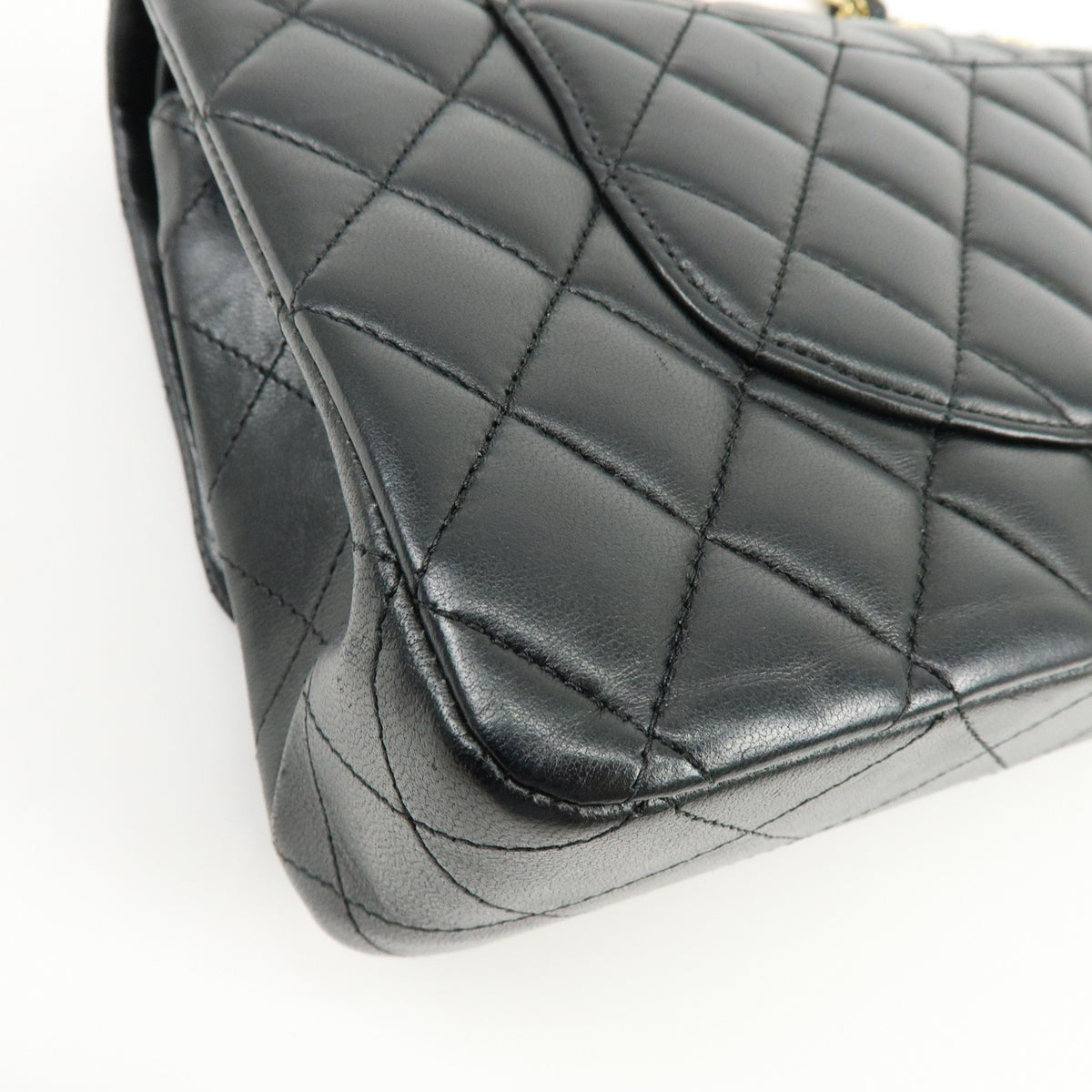 CHANEL Matelasse 25 Lamb Skin Double Flap Chain Shoulder Bag A01112