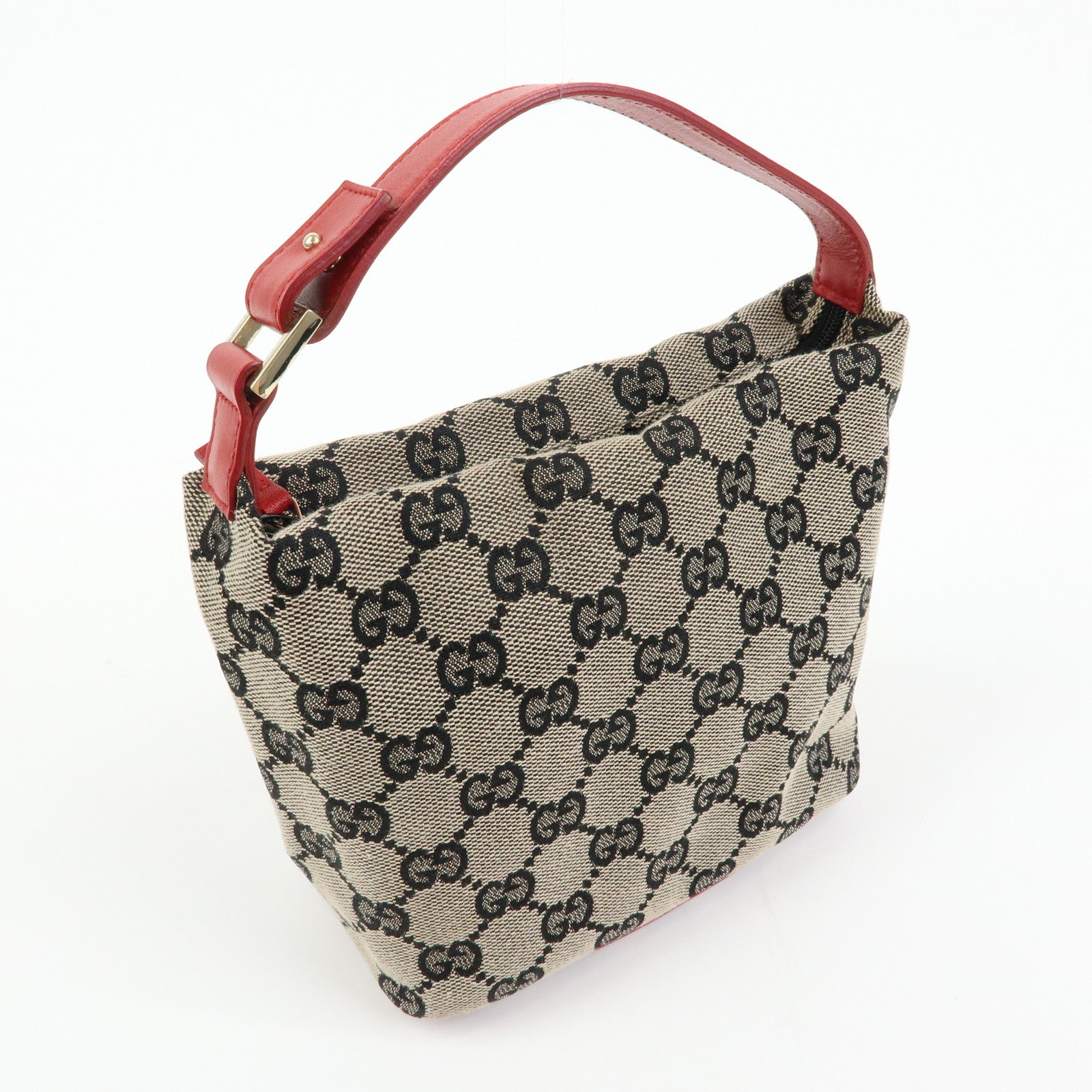 GUCCI GG Canvas Leather Vanity Accessory Pochette Mini Pouch 039・1147