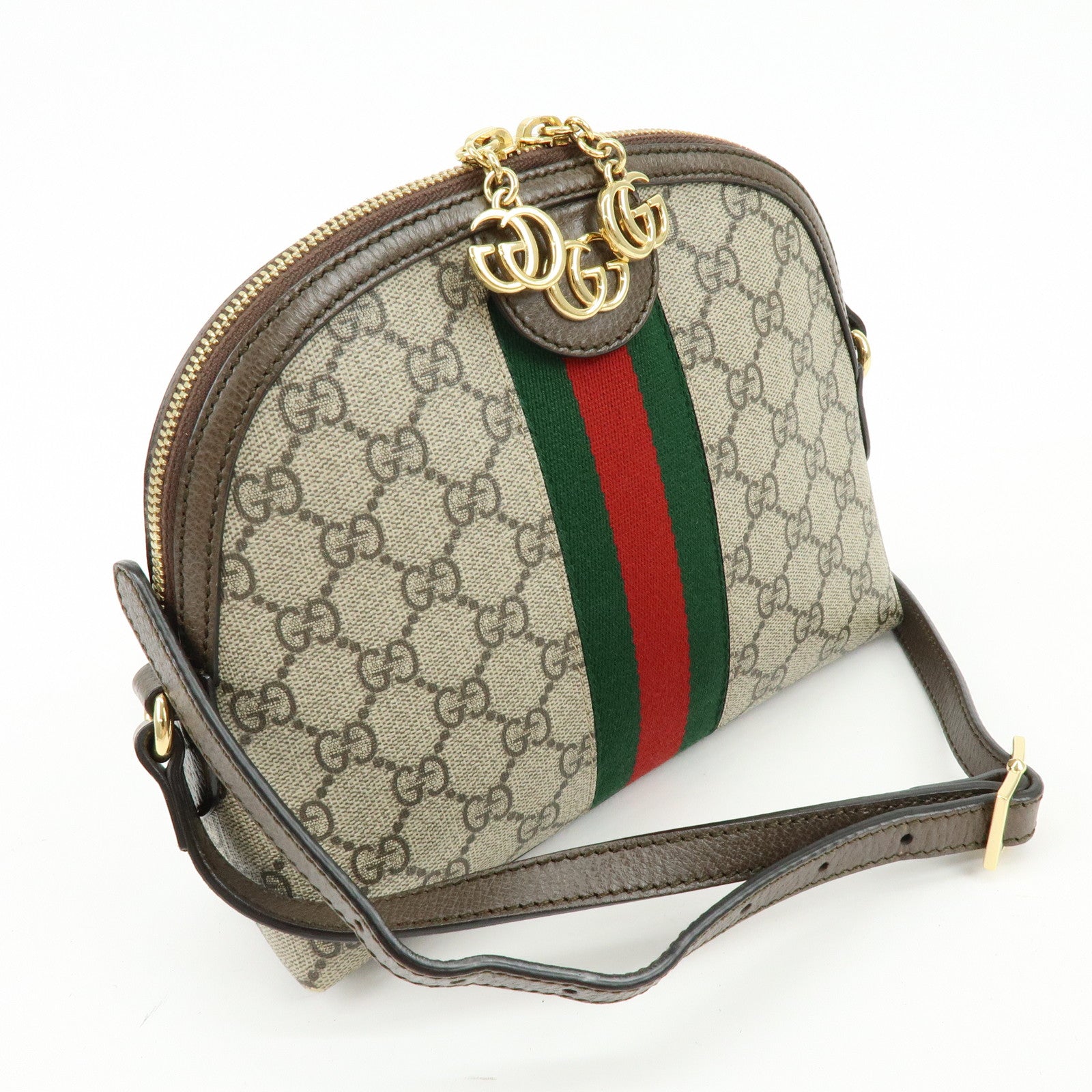 GUCCI Ophidia Sherry GG Supreme Leather Shoulder Bag Beige 499621