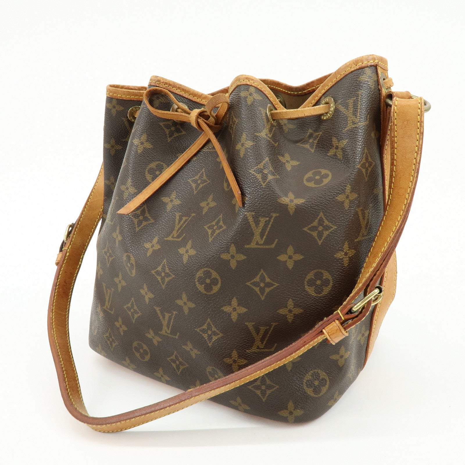 Louis Vuitton Monogram Canvas Petit Noe Shoulder Bag Brown M42226