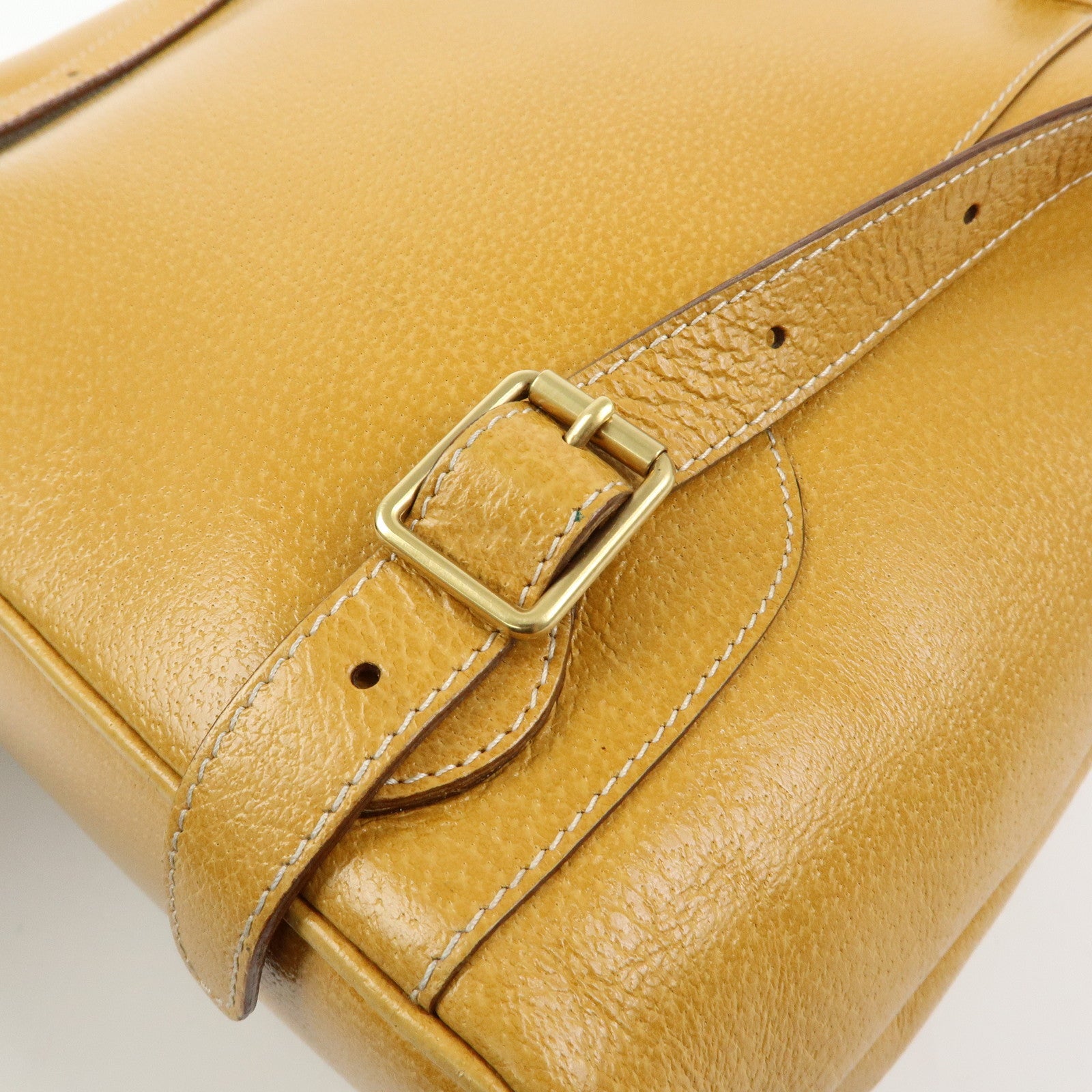 GUCCI Bamboo Leather Backpack Rucksack Mustard 003 1998 0016