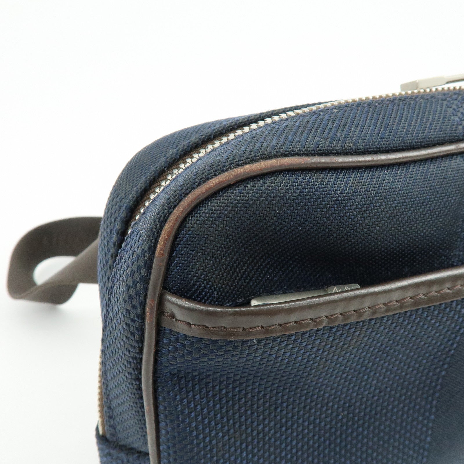 Louis Vuitton Damier Geant Canvas Leather Waist Body Bag Bleu Ocean